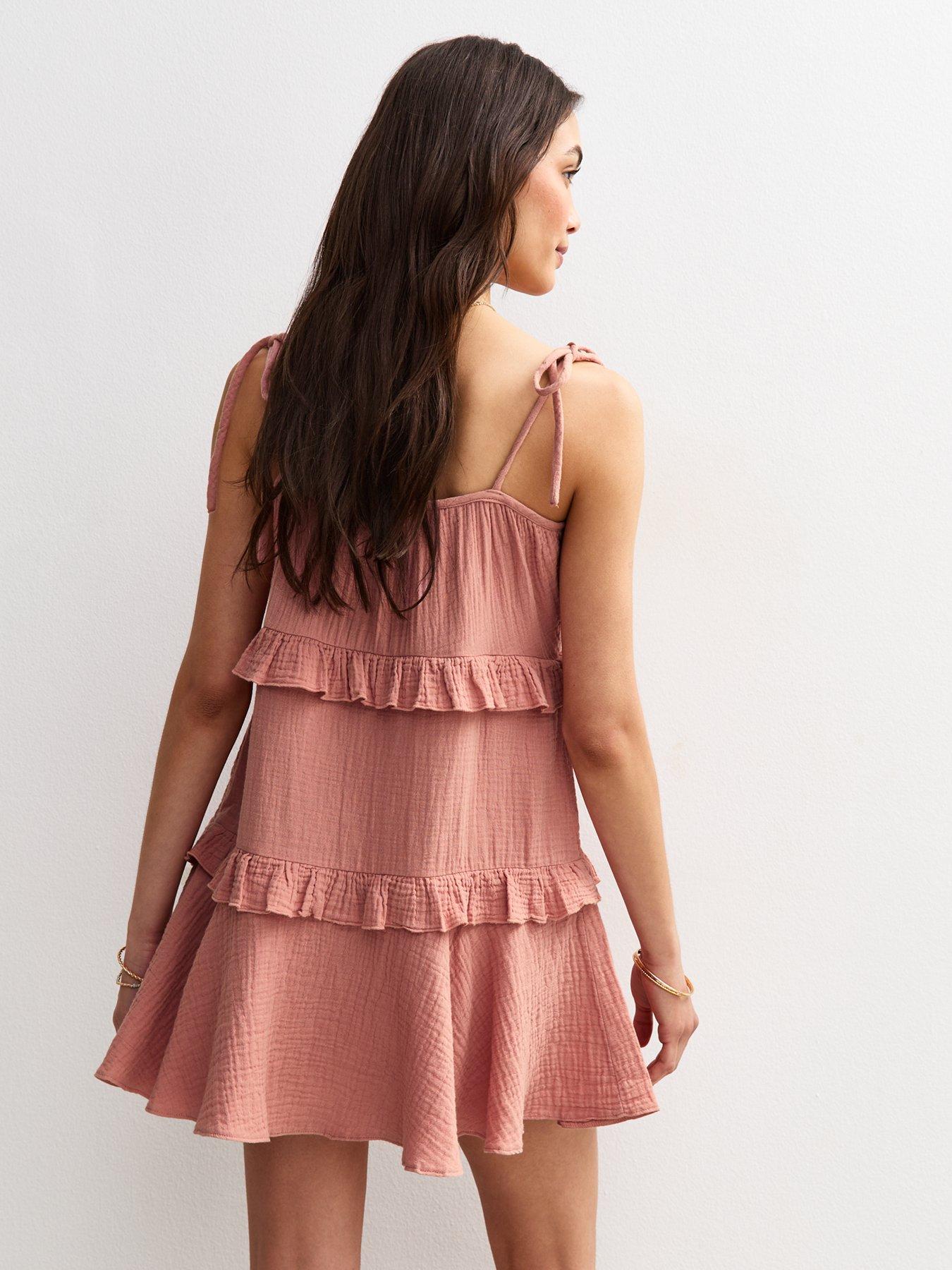 new-look-tie-strap-ruffle-trimmed-mini-dress-pinkstillFront