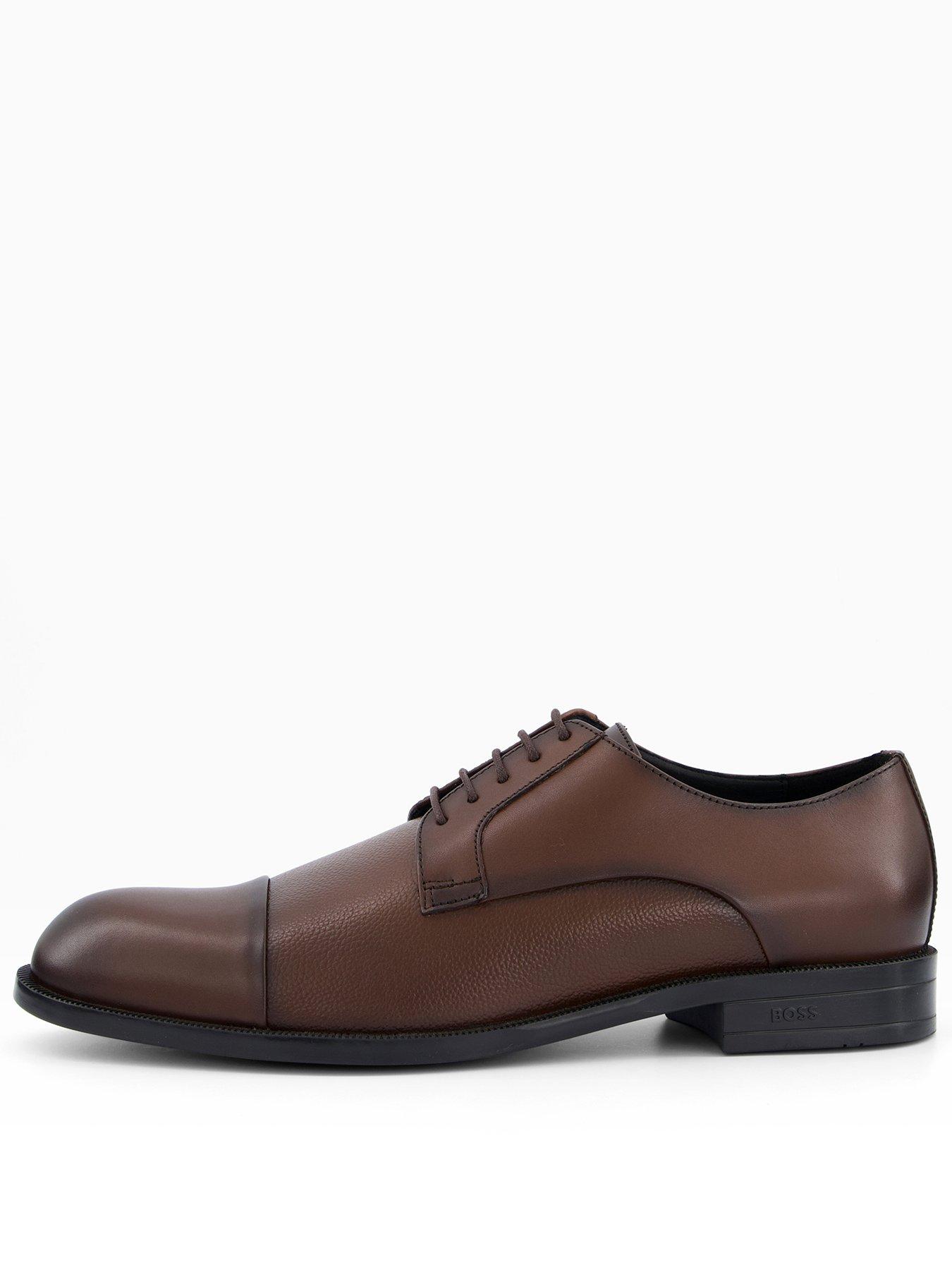 BOSS Tayil Toe Cap Lace Derby Shoes - Dark Brown