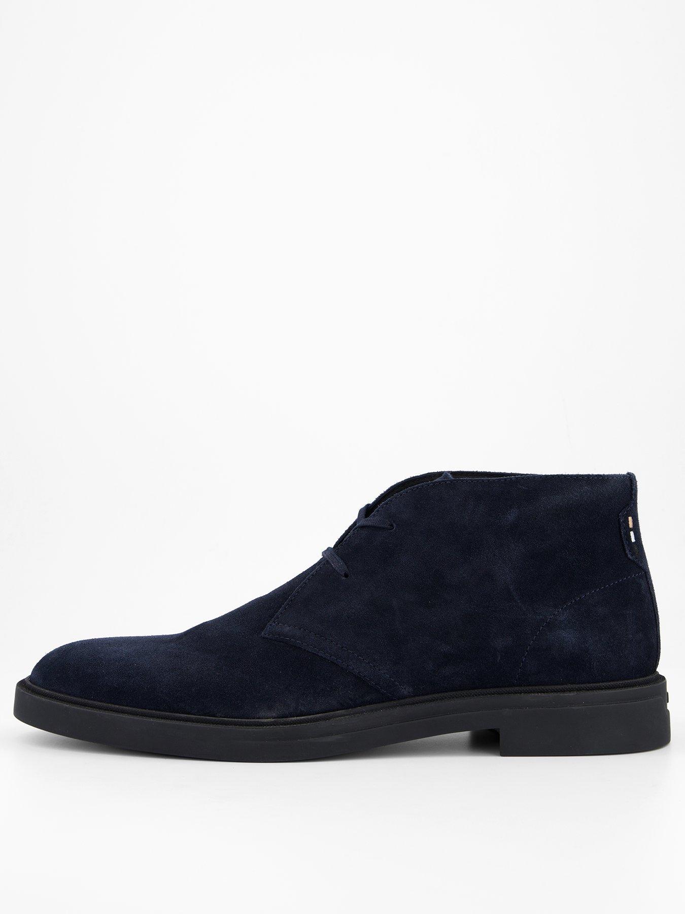 BOSS Calev Suede Lace Desert Boot - Navy
