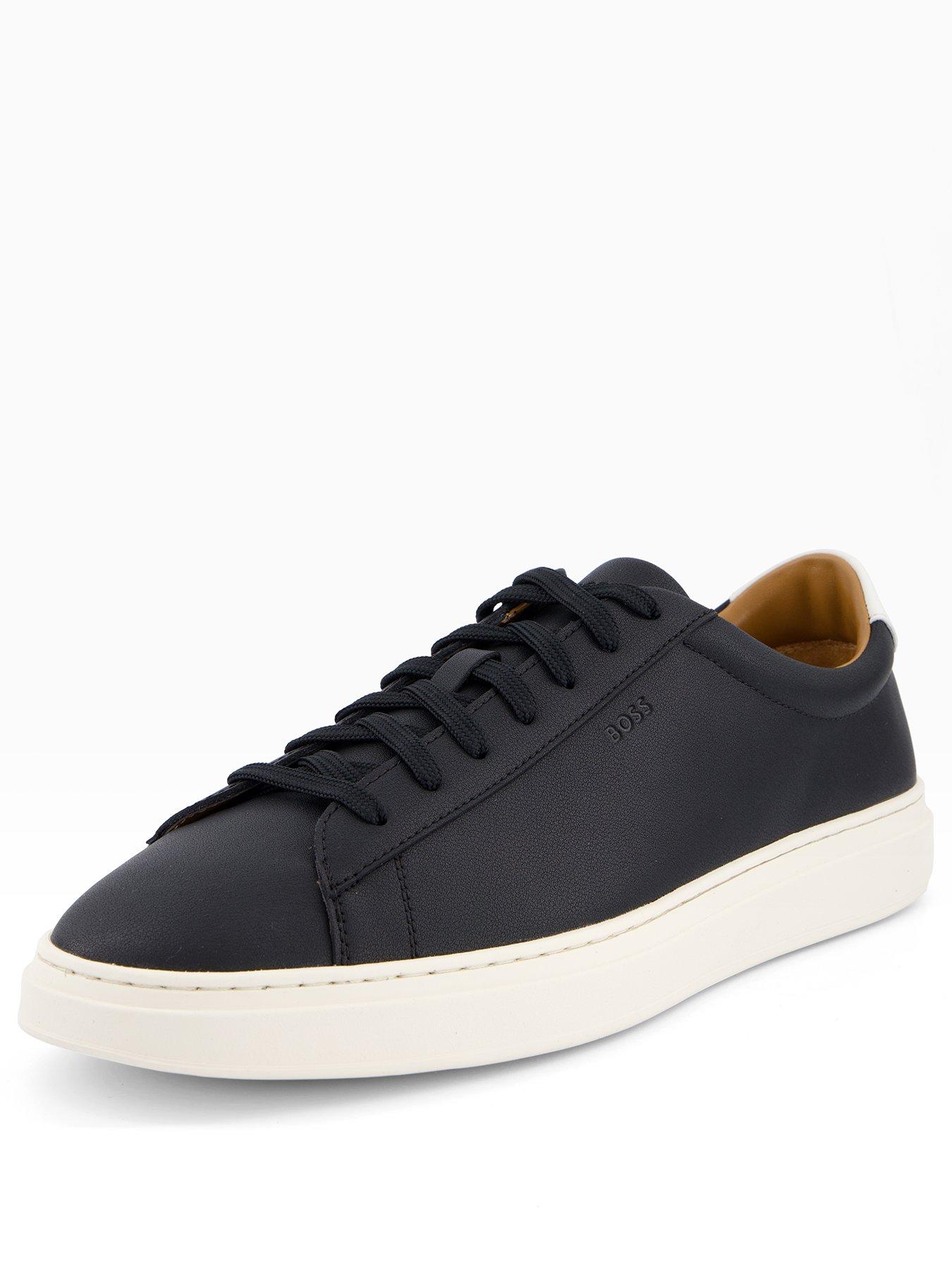 Image 2 of 7 of BOSS Kieran Tennis Leather Trainers - Black/White