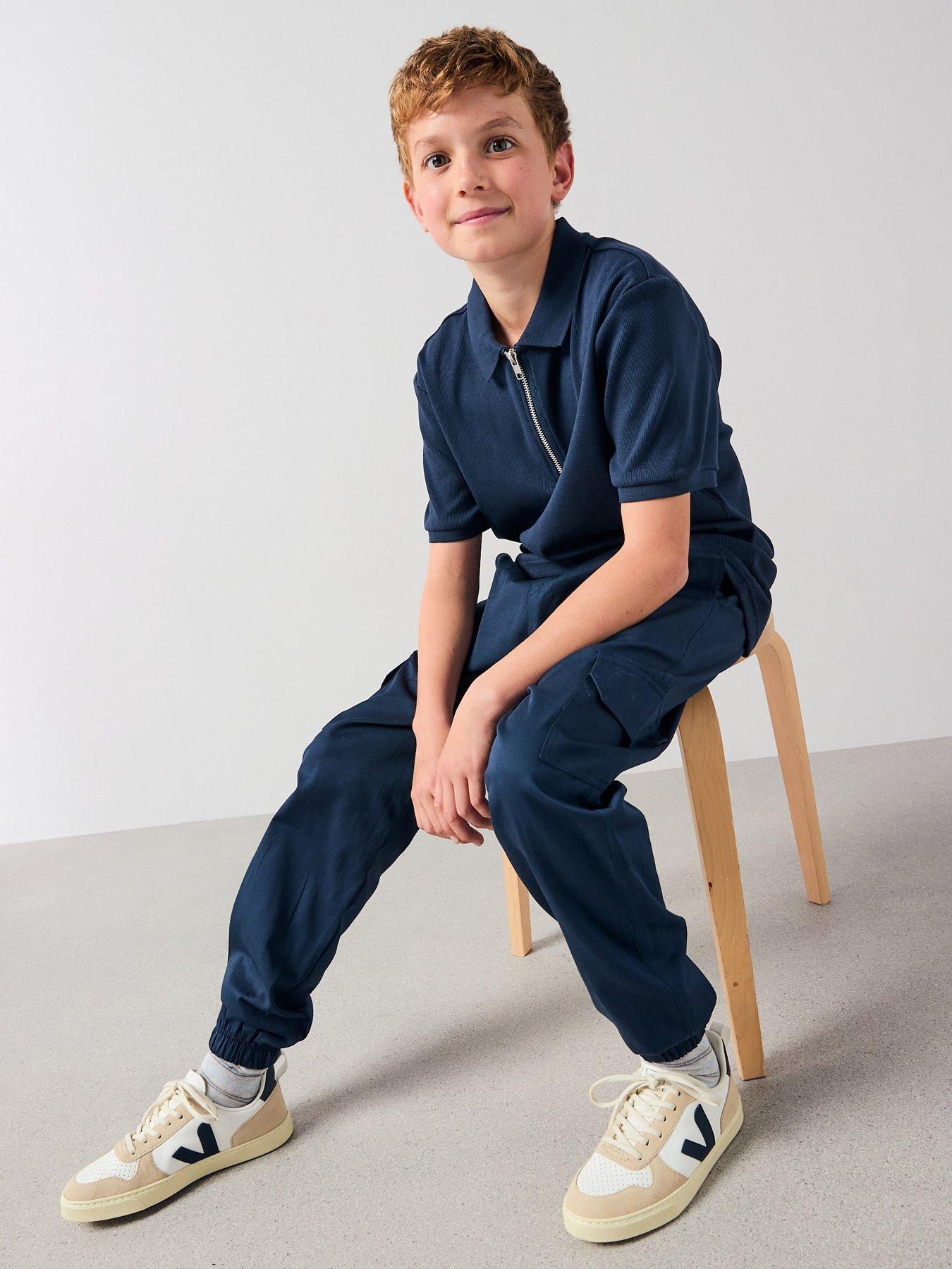 the-very-collection-boys-rib-zip-detail-polo-and-cargo-outfit-set-navyback