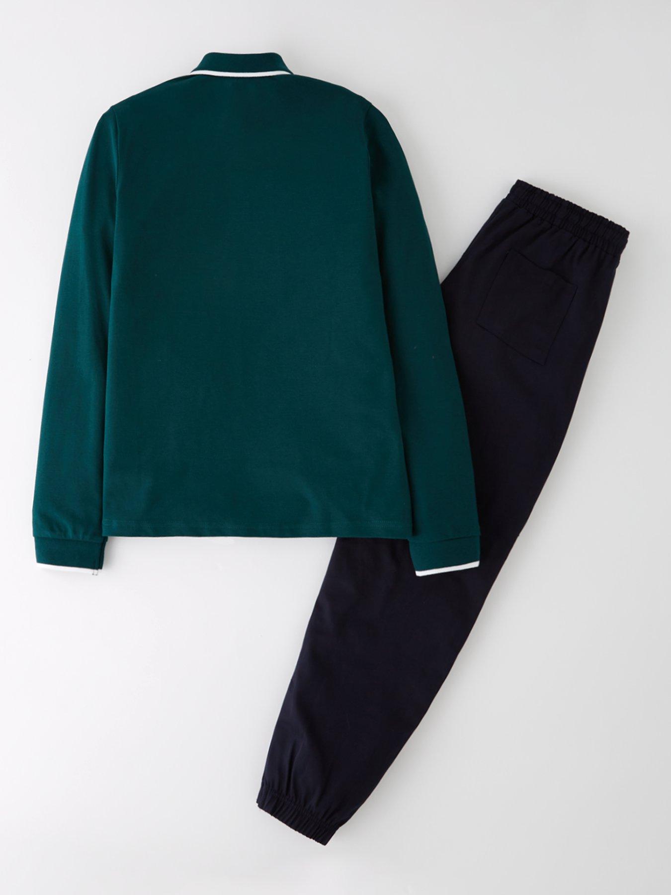 Image 2 of 4 of The Very Collection Boys Long Sleeve Polo and Joggers Set - Green