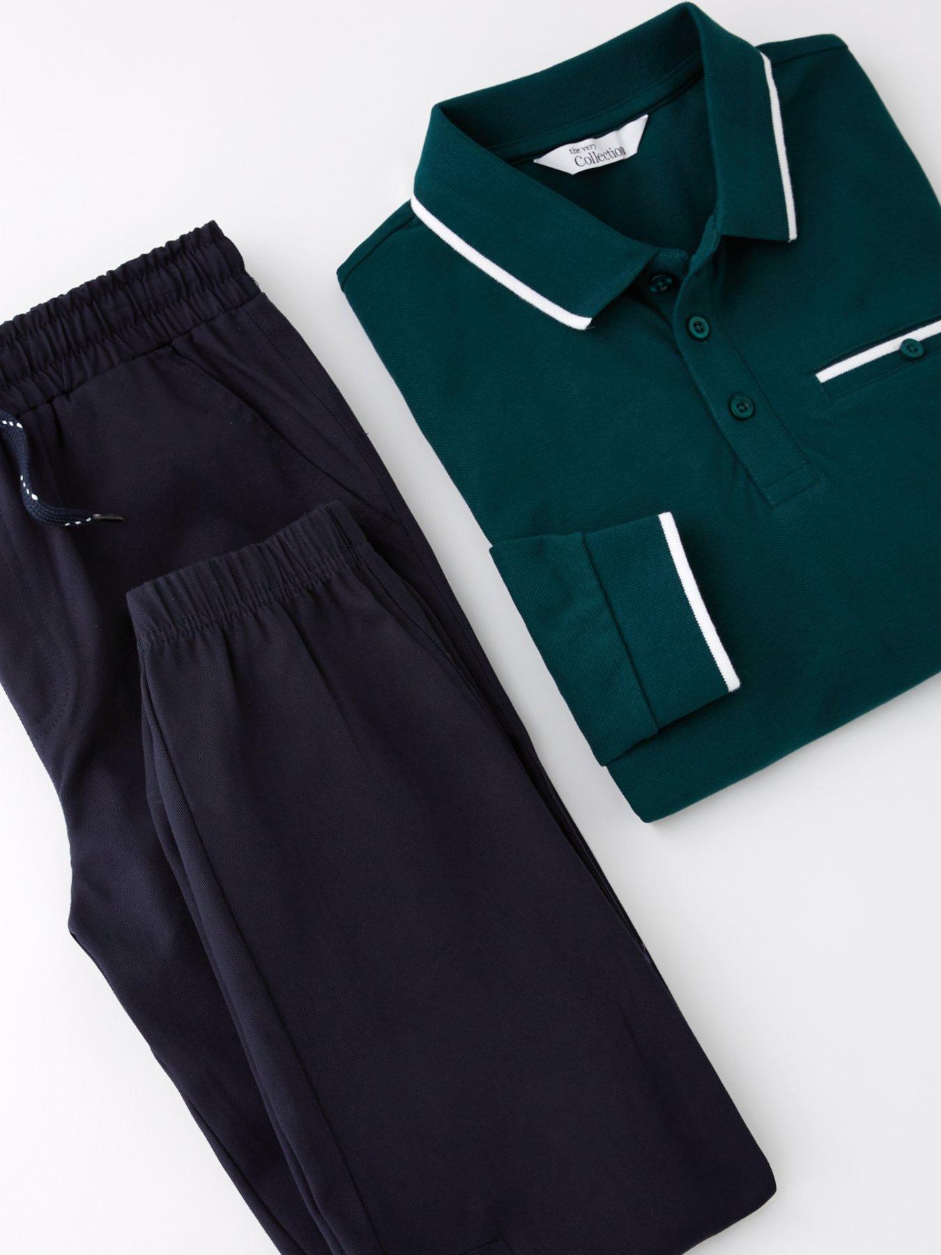 Image 4 of 4 of The Very Collection Boys Long Sleeve Polo and Joggers Set - Green