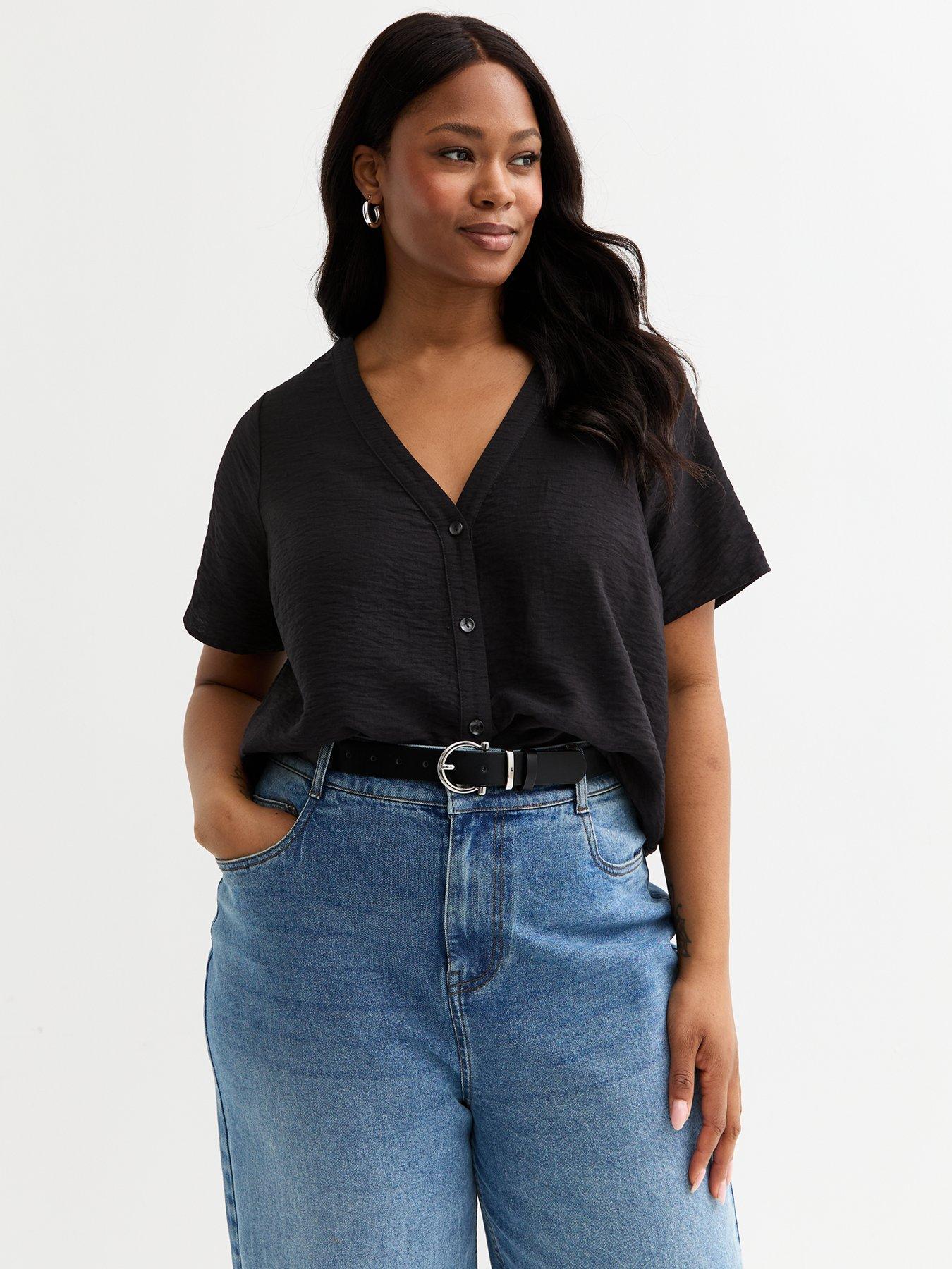 new-look-curves-button-up-top-black