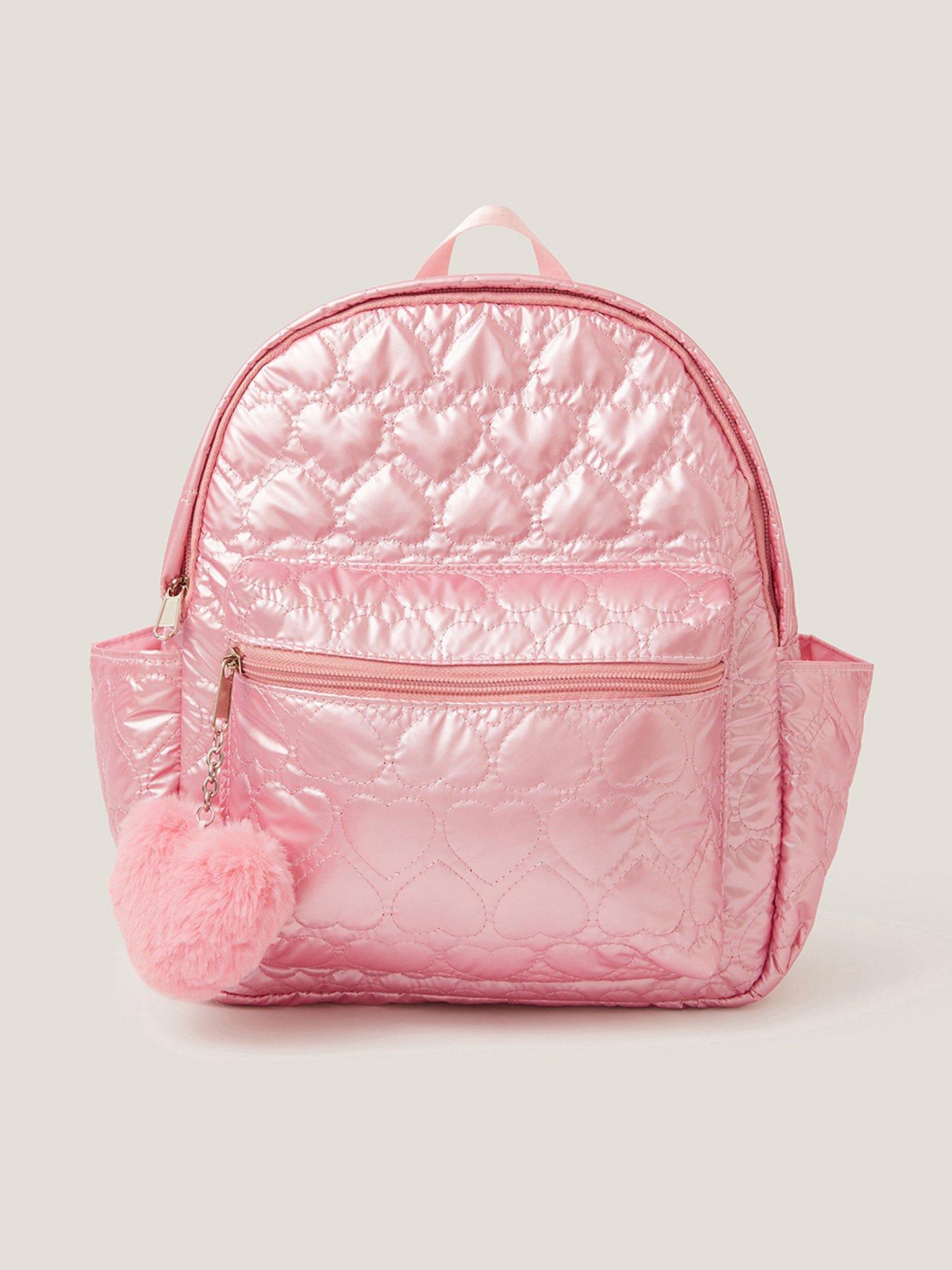 Monsoon Girls Heart Quilted Backpack - Pink