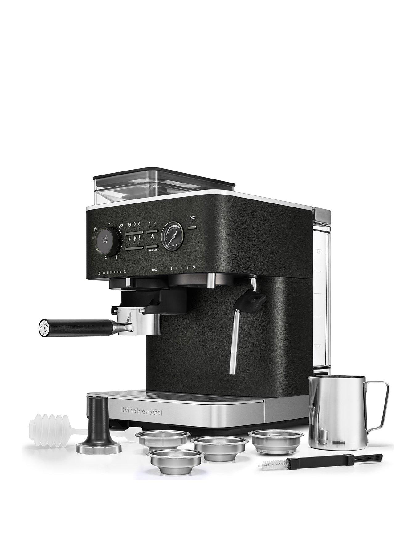 KitchenAid Semi Automatic Espresso Machine with Burr Grinder - Cast Iron Black