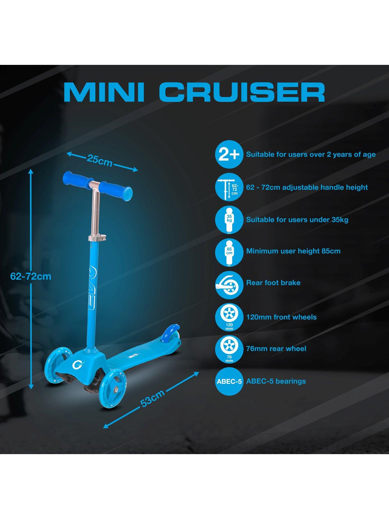 Image 5 of 6 of EVO Mini Cruiser Tri Scooter - Blue