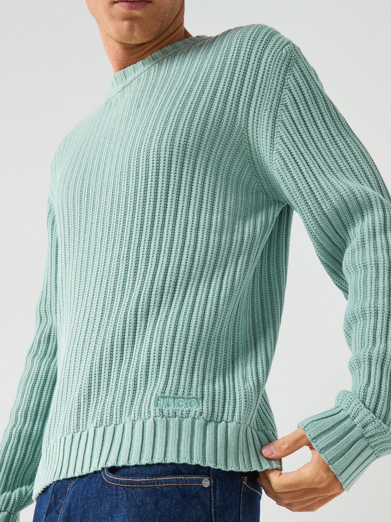 hugo-slim-fit-knitted-jumper-greendetail