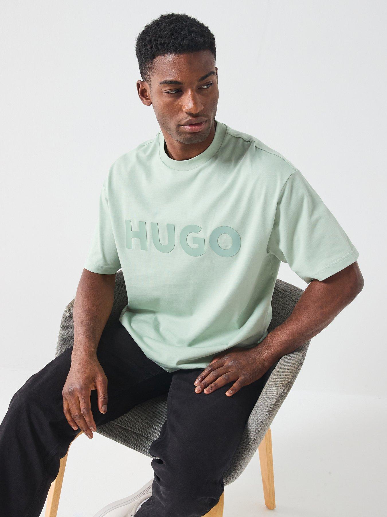 hugo-dinkee-tonal-logo-oversize-fit-t-shirt-greenfront