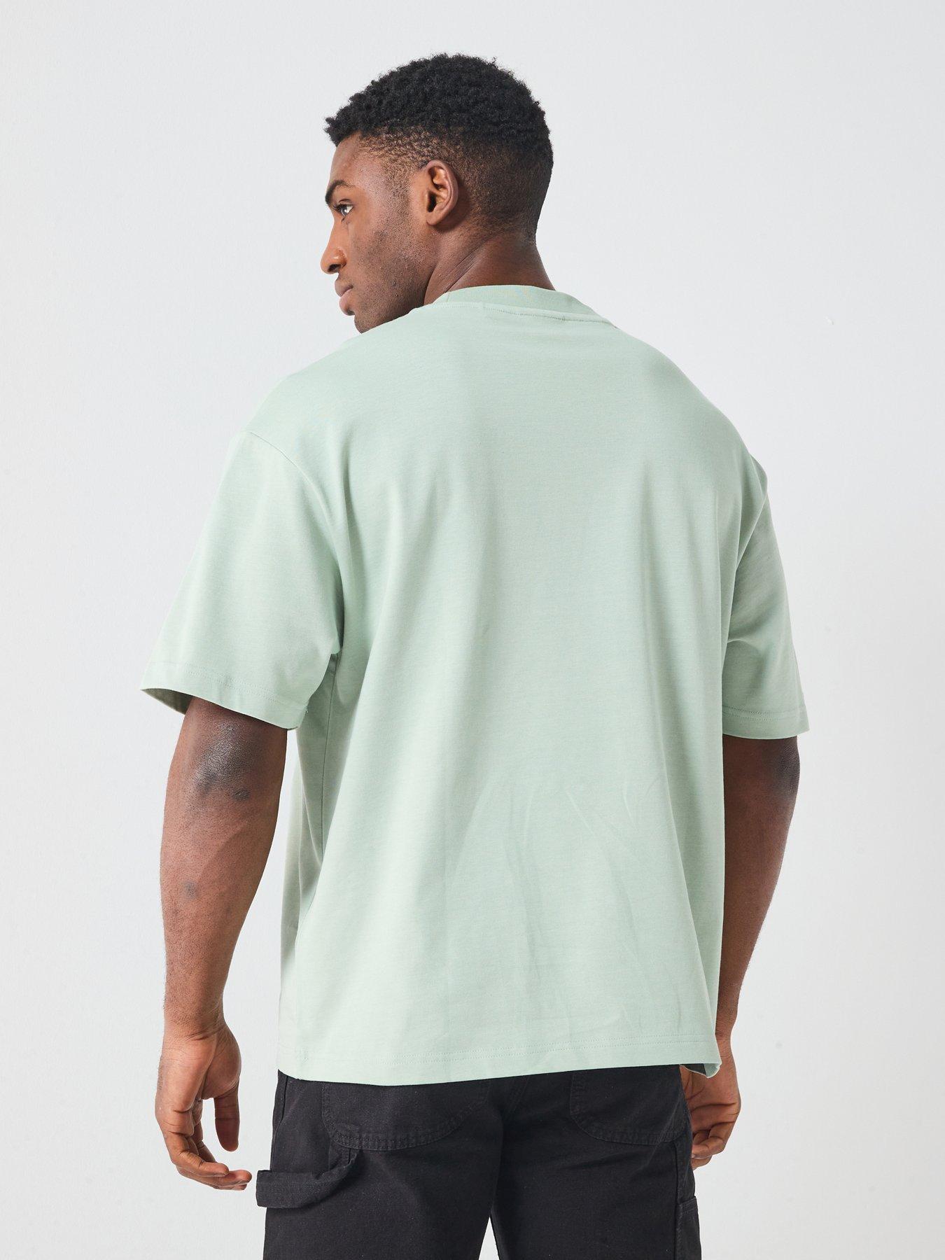 hugo-dinkee-tonal-logo-oversize-fit-t-shirt-greenstillFront