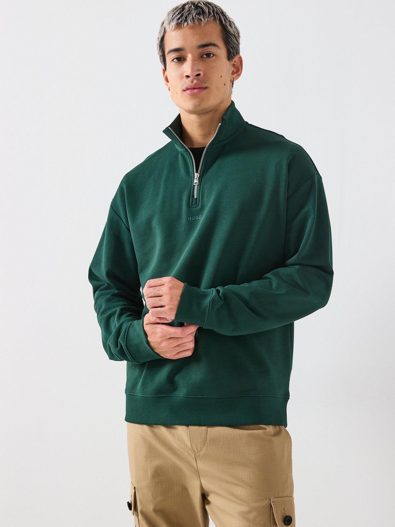 hugo-durty244-relaxed-fit-14-zip-sweat-greenfront