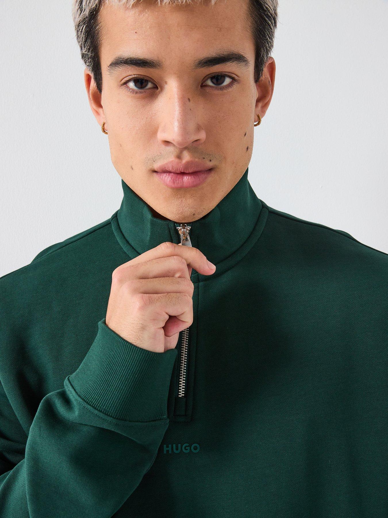 hugo-durty244-relaxed-fit-14-zip-sweat-greenoutfit