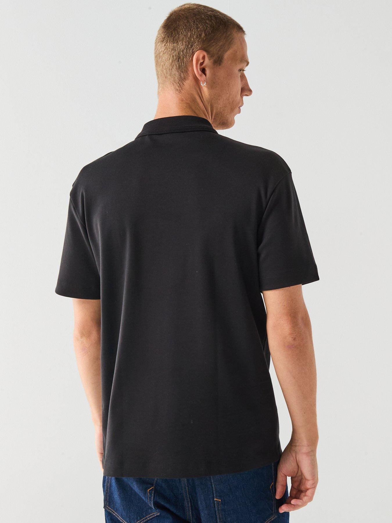 hugo-regular-fit-stacked-logo-polo-shirt-blackstillFront