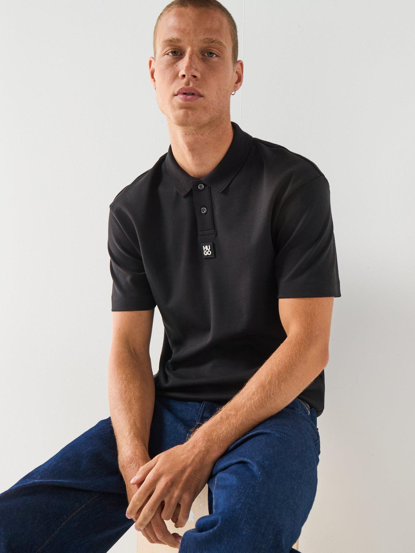 hugo-regular-fit-stacked-logo-polo-shirt-blackdetail