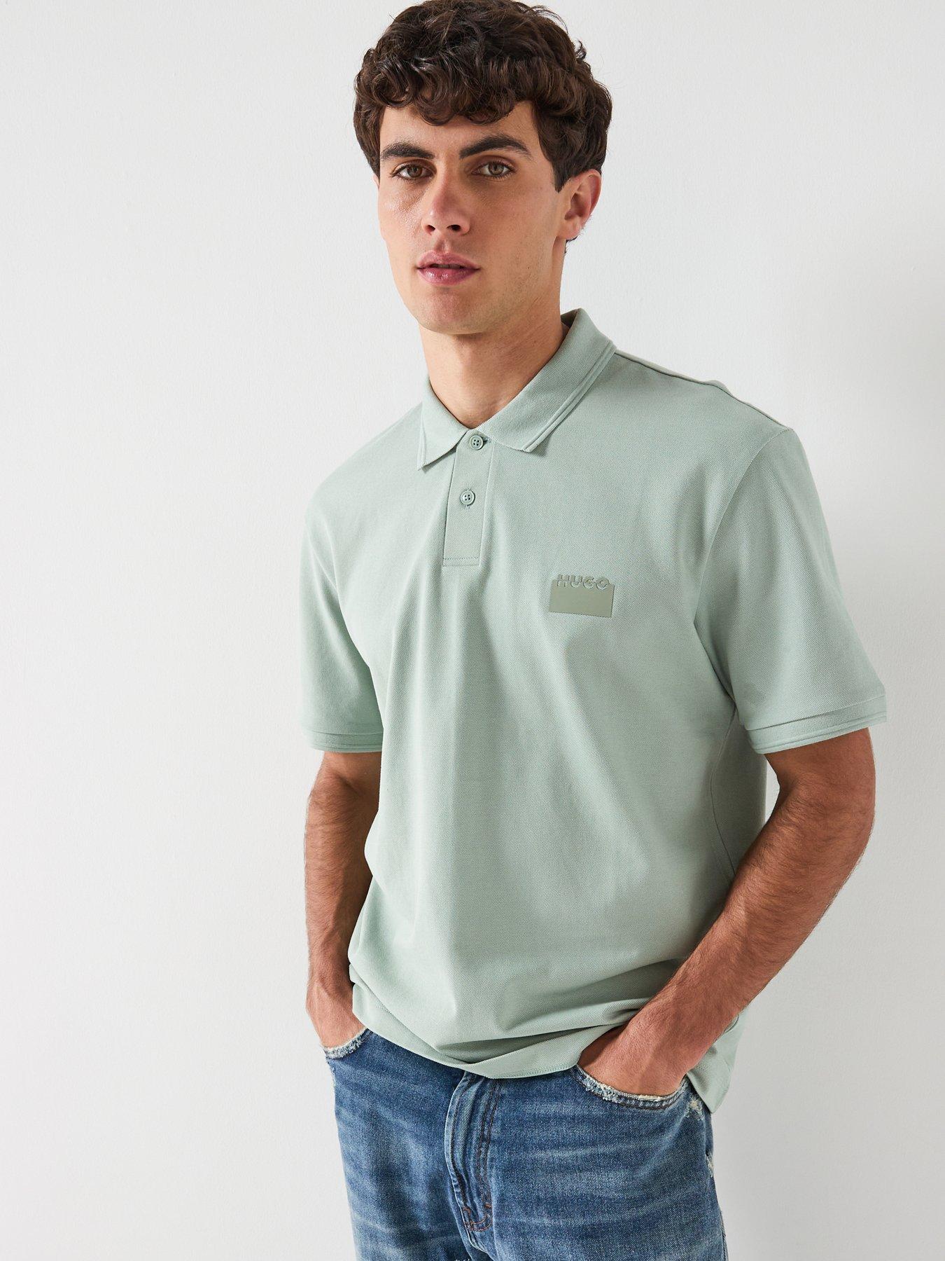 hugo-delastolo-relaxed-fit-split-logo-polo-shirt-greenfront