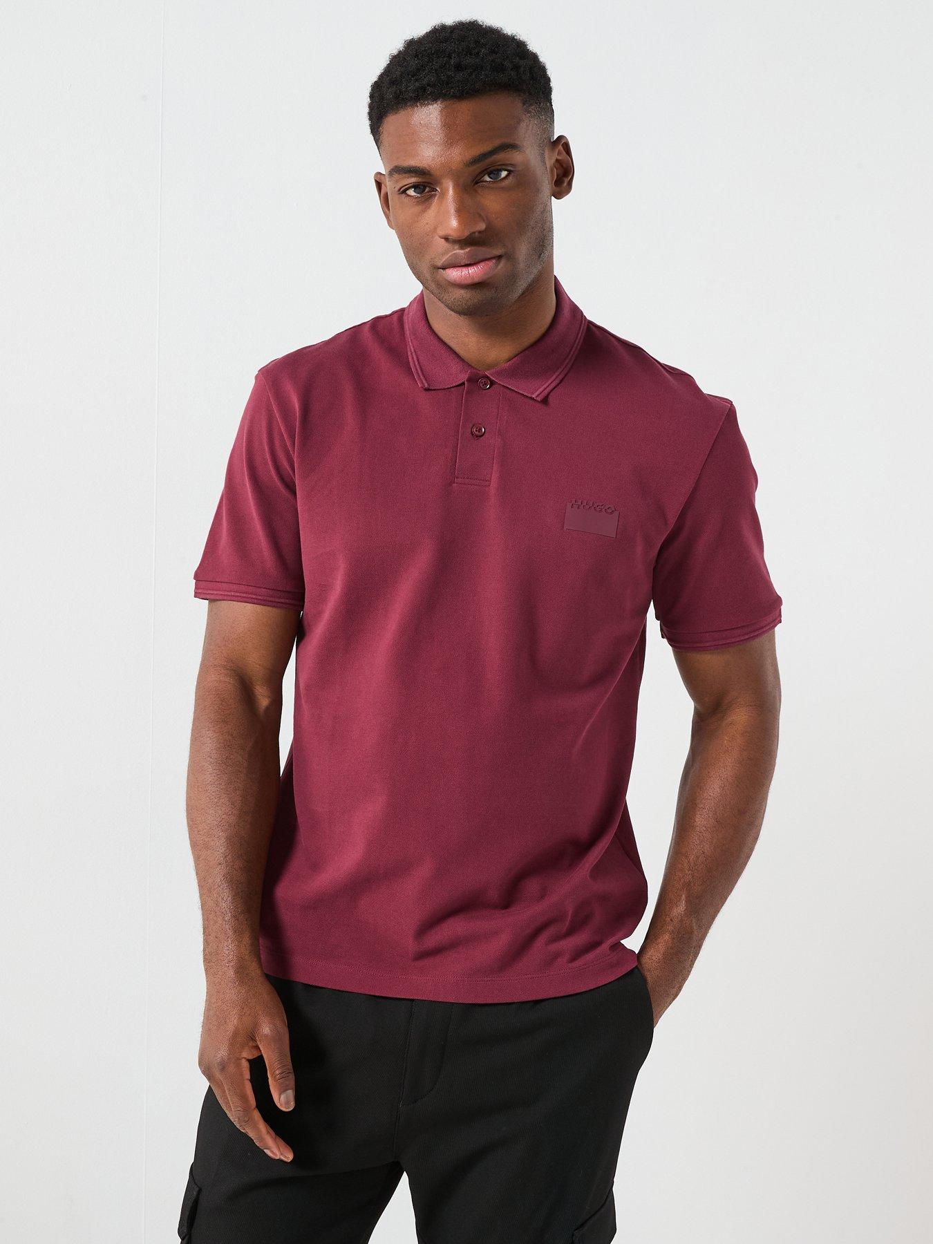 hugo-delastolo-relaxed-fit-split-logo-polo-shirt-dark-red