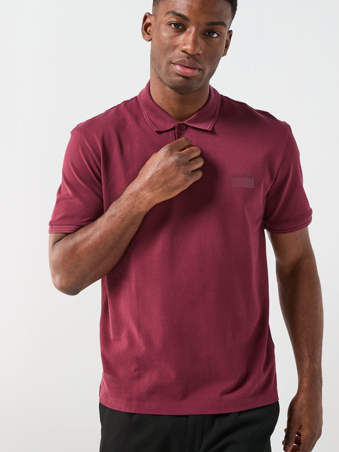 hugo-delastolo-relaxed-fit-split-logo-polo-shirt-dark-reddetail