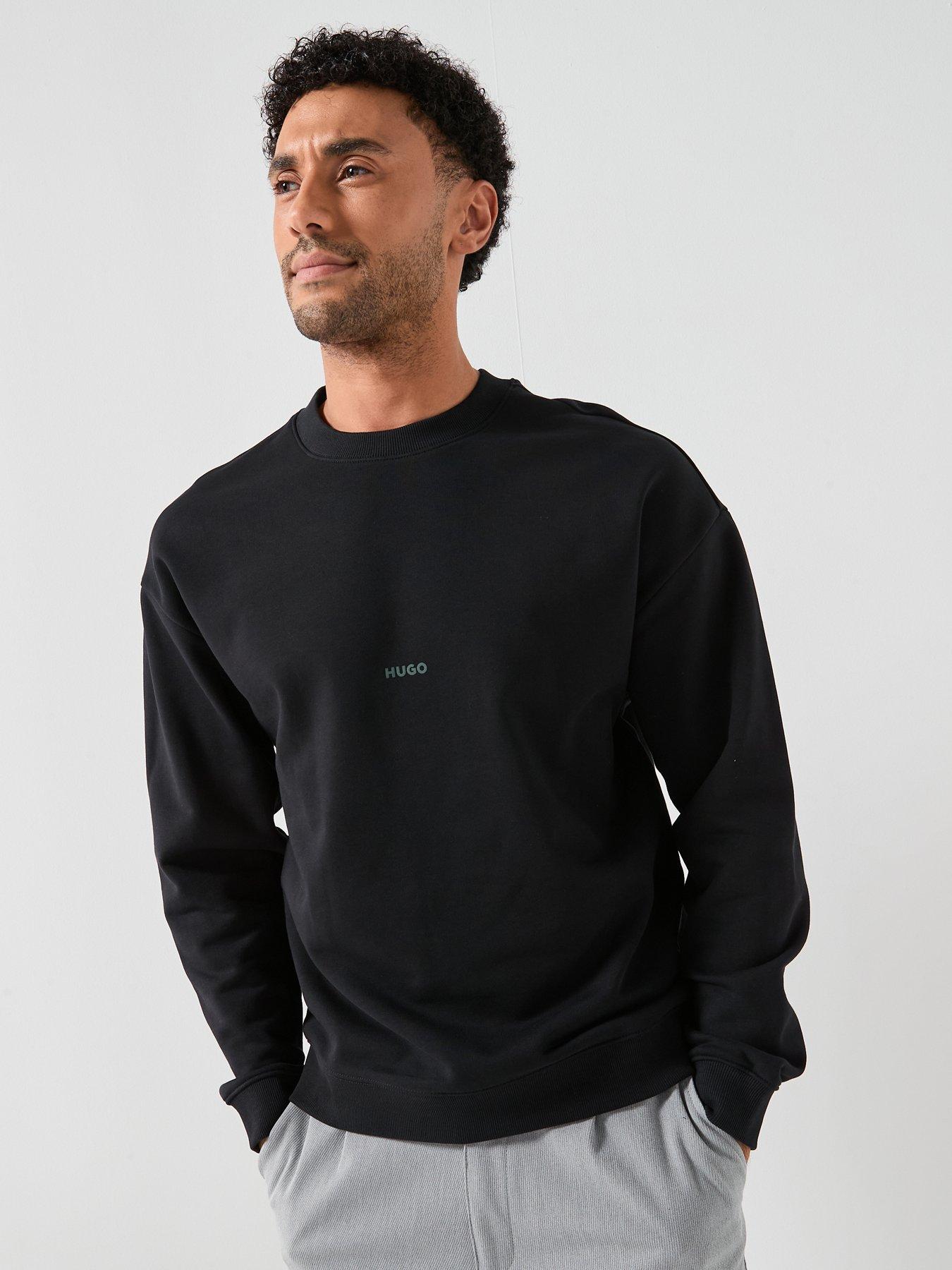 HUGO Hugo Damazecrew Relaxed Fit Maze Back Graphic Crew Sweat - Black