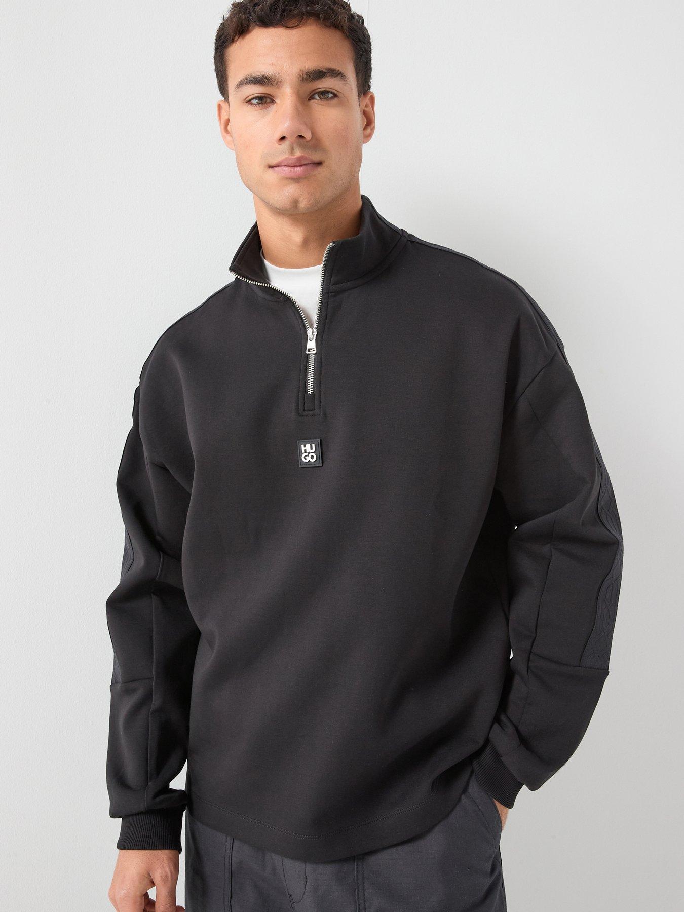 HUGO Danovotop Relaxed Fit 1/4 Zip Sweat - Black