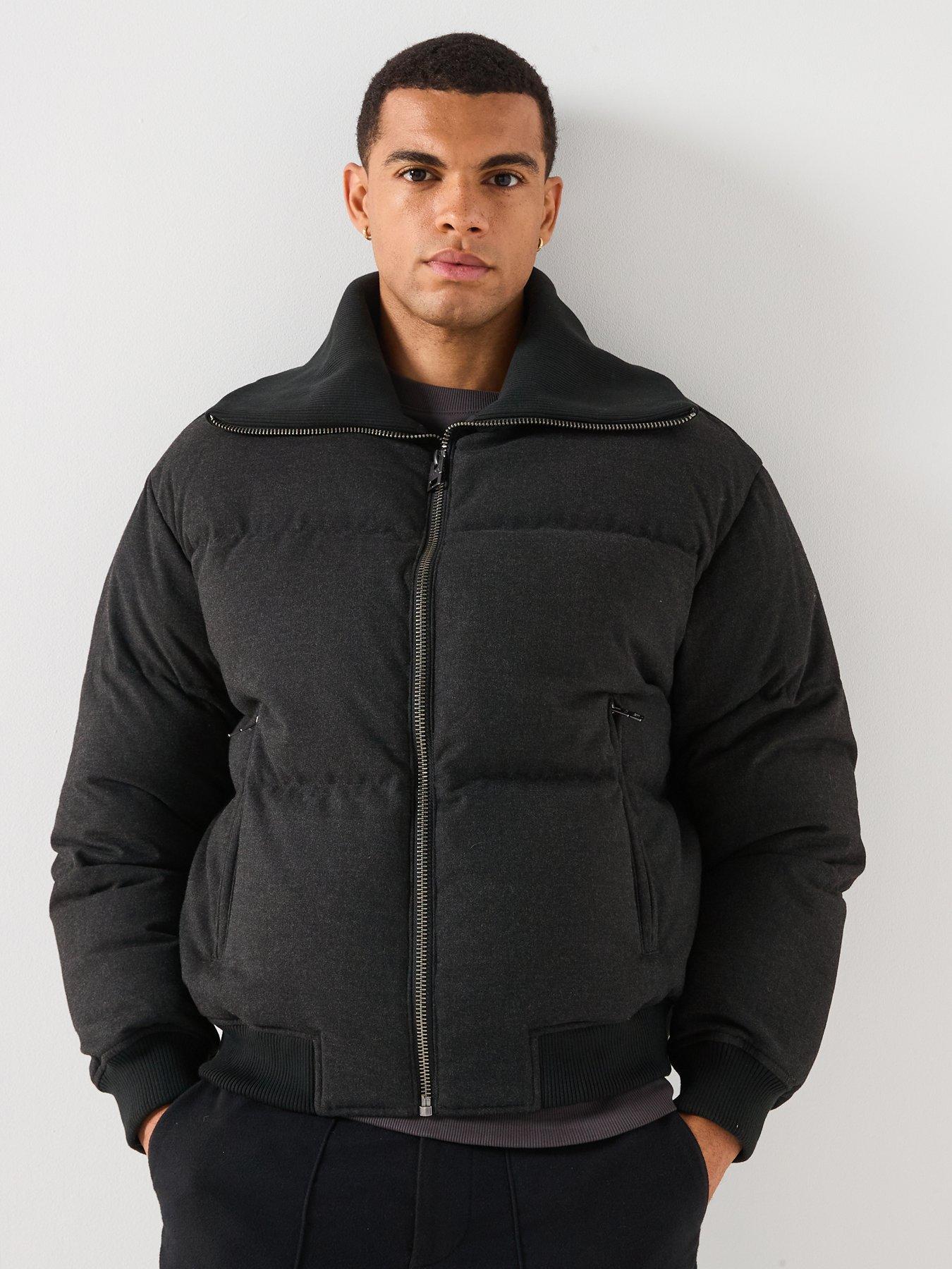 hugo-belgo2541-regular-fit-padded-ribbed-collar-bomber-jacket-dark-grey