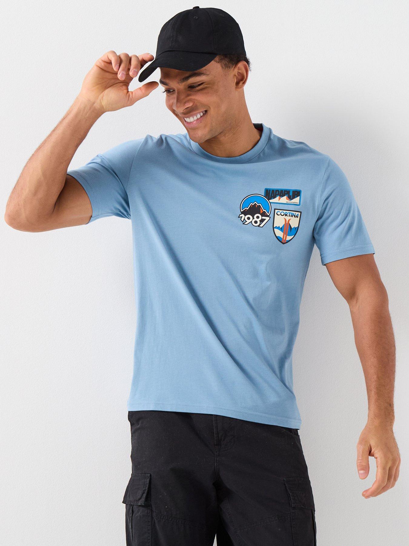 NAPAPIJRI Men's Montepiana T-Shirt - Denim - Blue