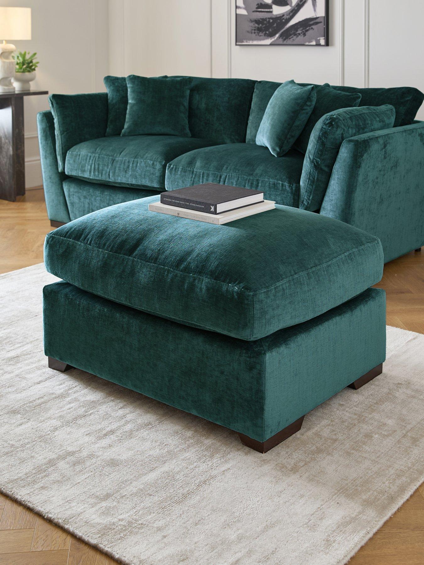The Very Collection Lansa Fabric Large Footstool - Made to Order in the UK