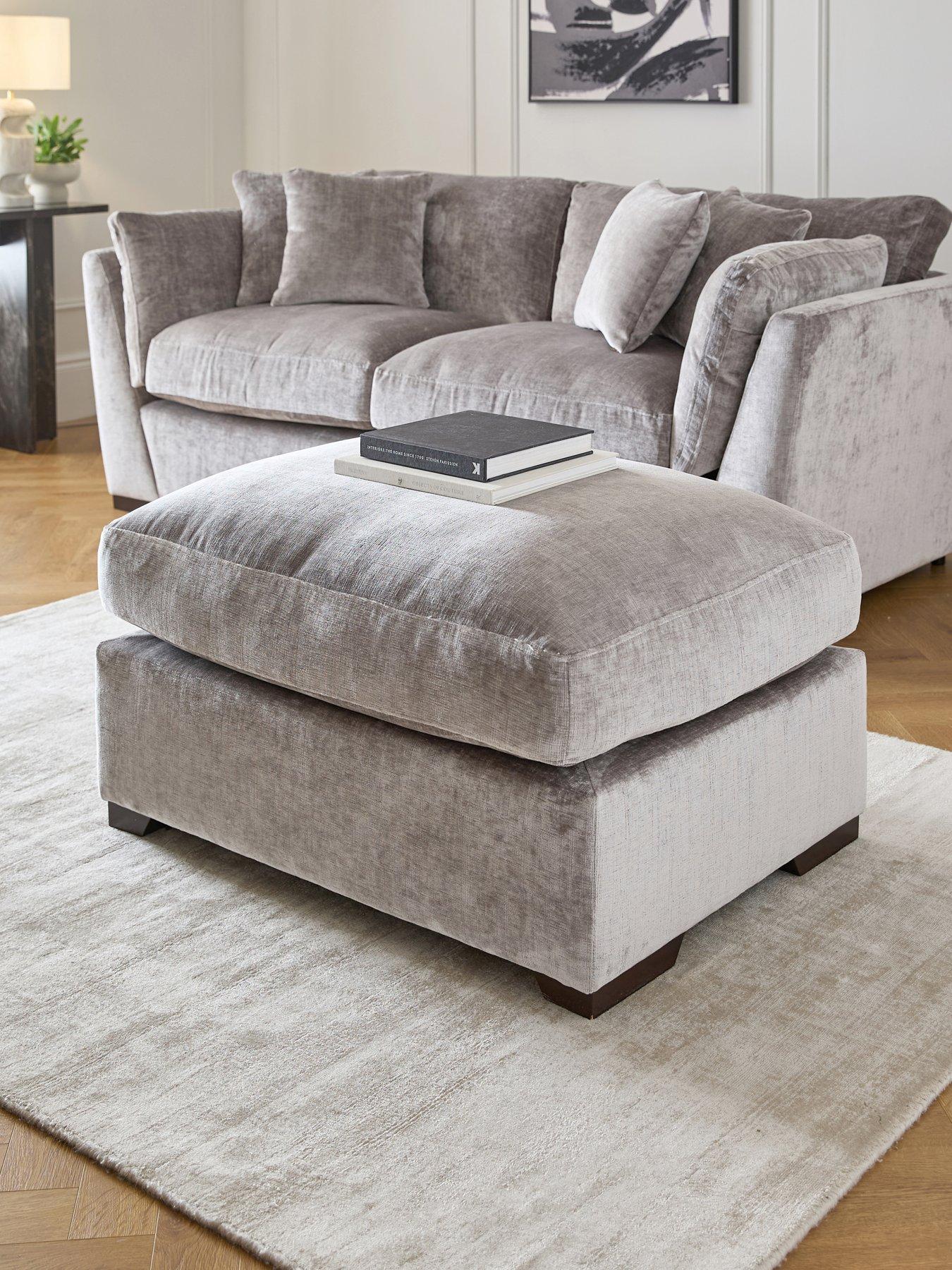 The Very Collection Lansa Fabric Large Footstool - Made to Order in the UK