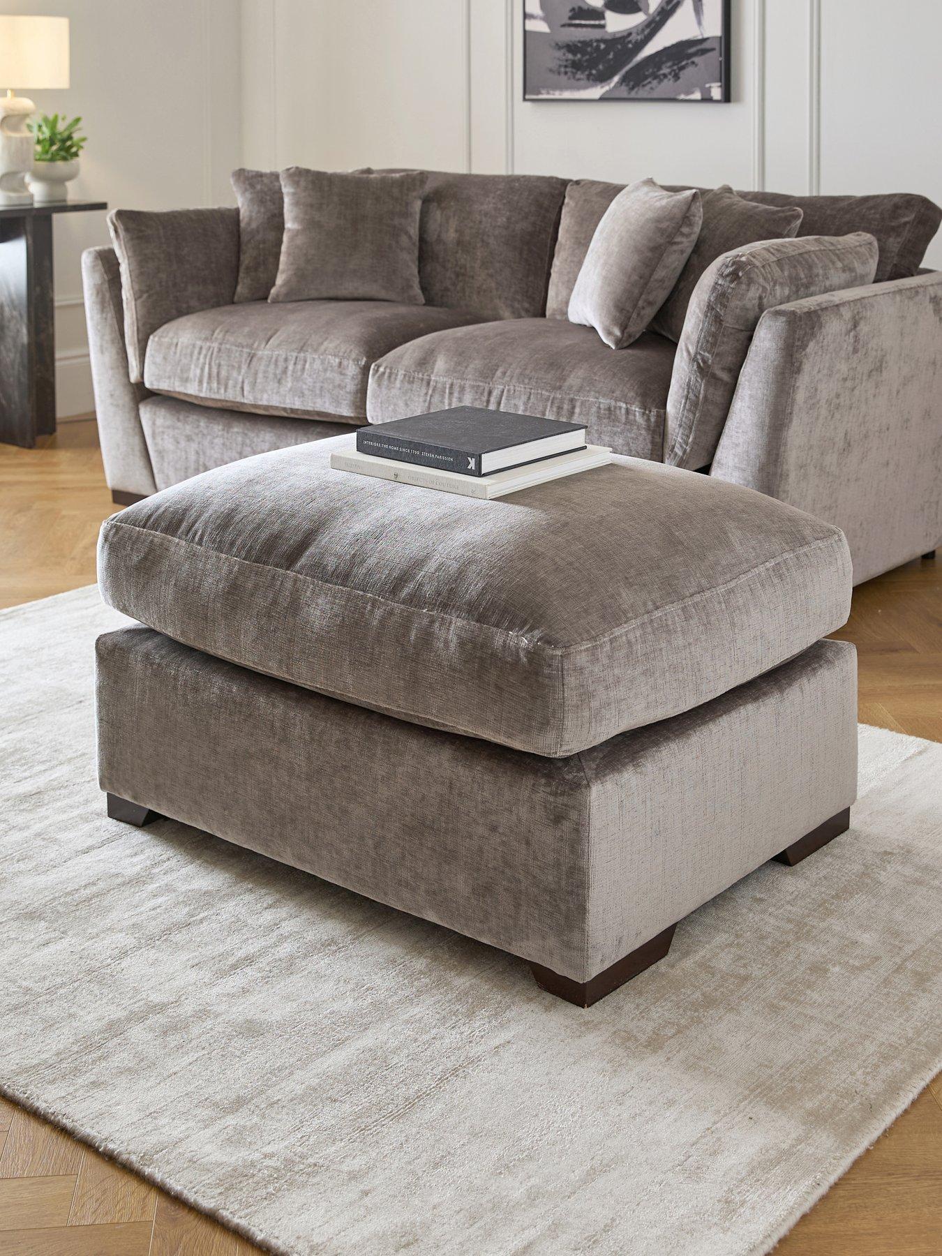 The Very Collection Lansa Fabric Large Footstool - Made to Order in the UK