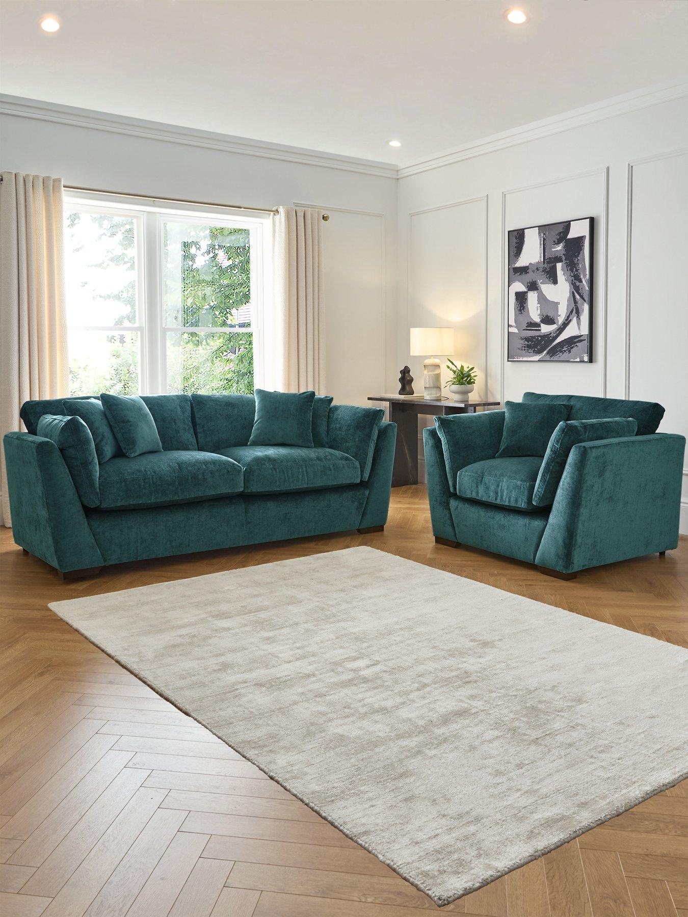 The Very Collection Lansa 3 Seater Fabric Sofa + Armchair Set (Buy  &  SAVE!) - Made to Order in the UK