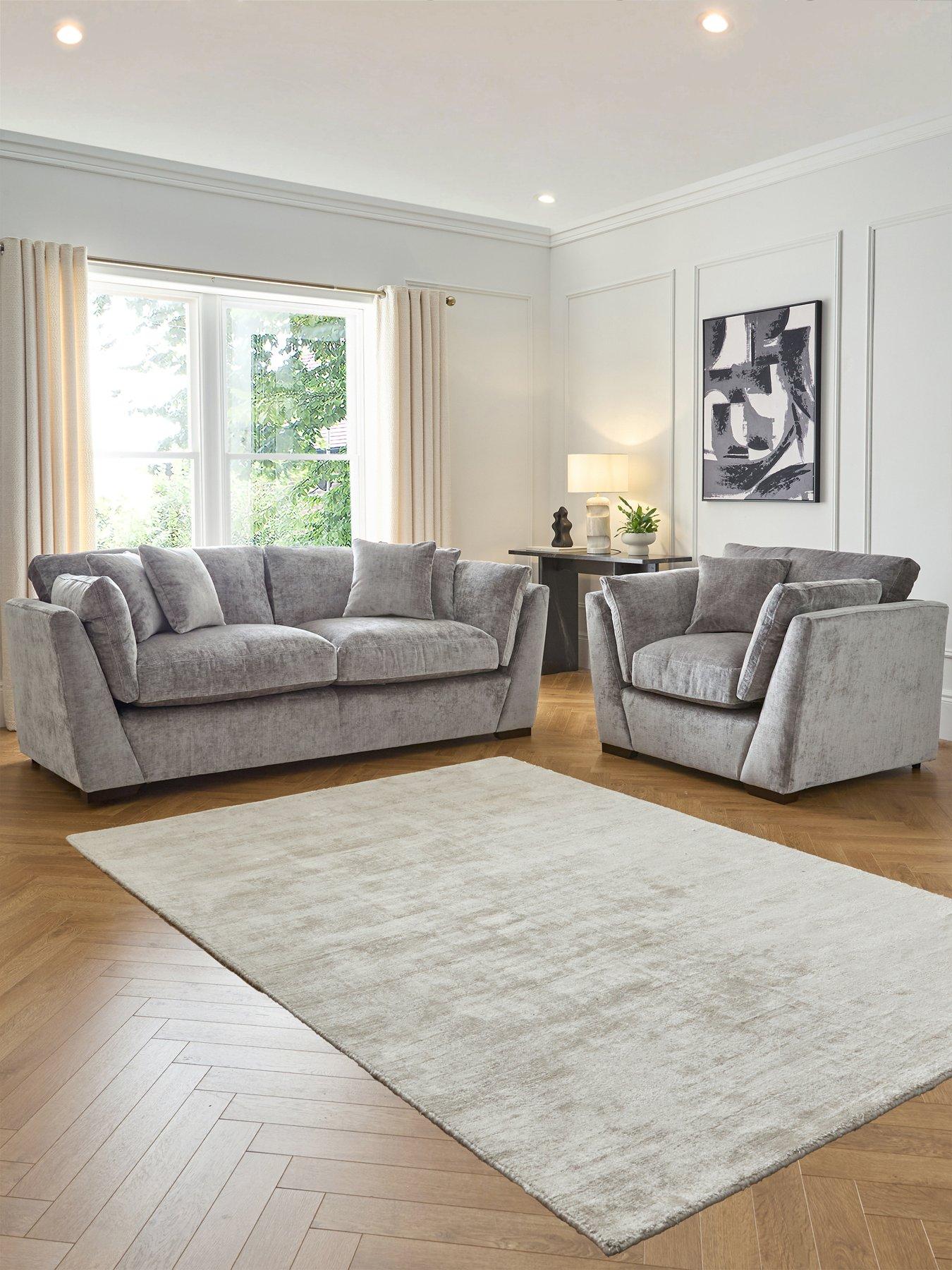 The Very Collection Lansa 3 Seater Fabric Sofa + Armchair Set (Buy  &  SAVE!) - Made to Order in the UK