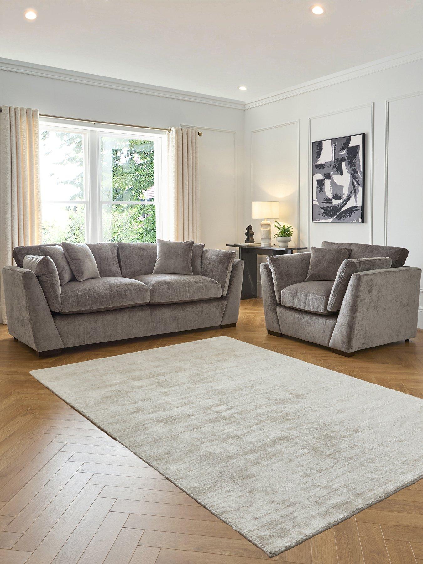 The Very Collection Lansa 3 Seater Fabric Sofa + Armchair Set (Buy  &  SAVE!) - Made to Order in the UK