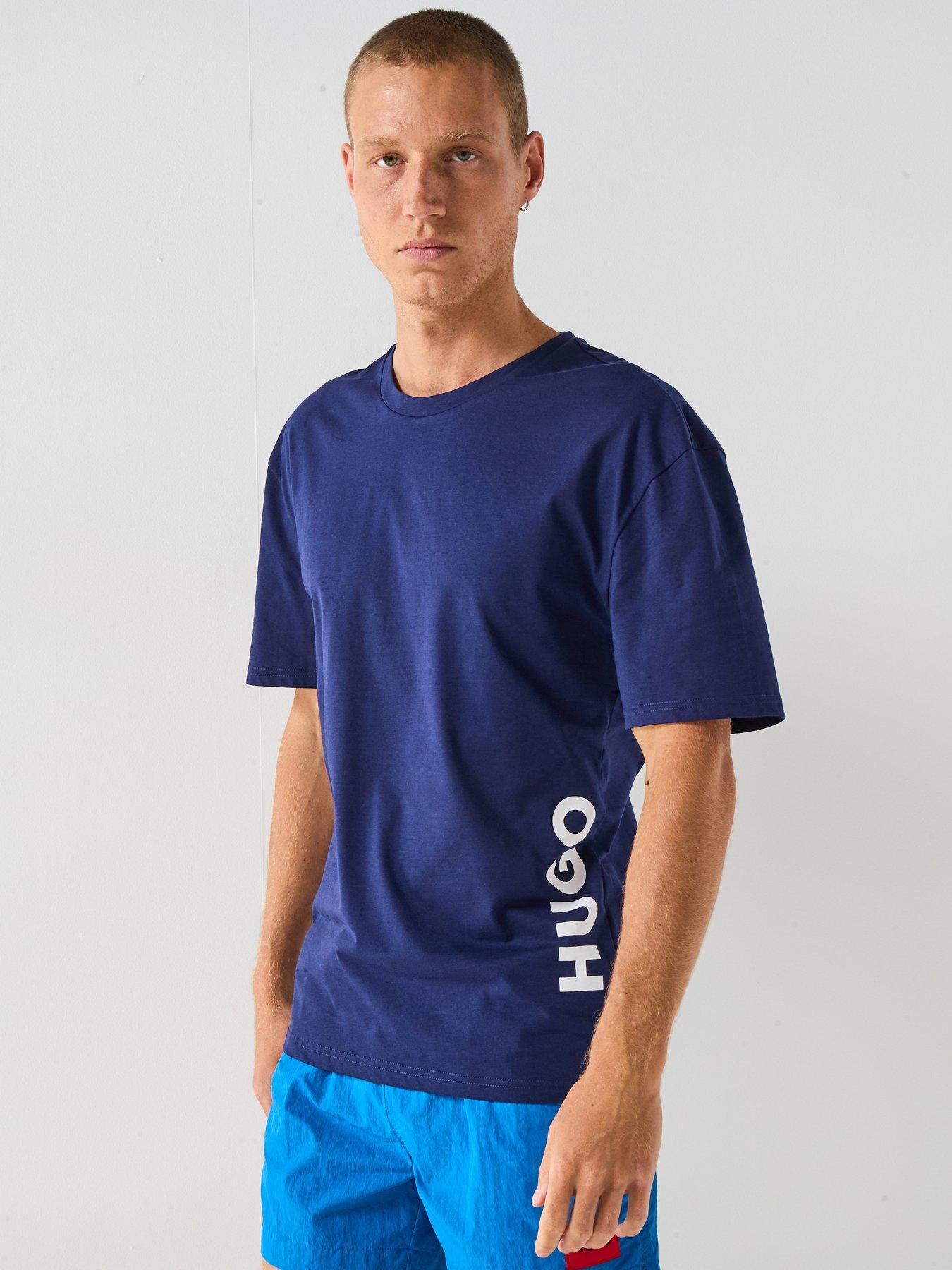 HUGO Relaxed Fit Crew Neck Swim T-Shirt - Navy
