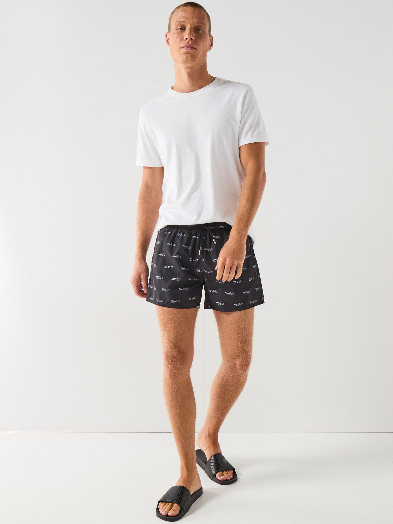 Image 3 of 6 of HUGO Dody Multi Logo Swim Shorts - Black