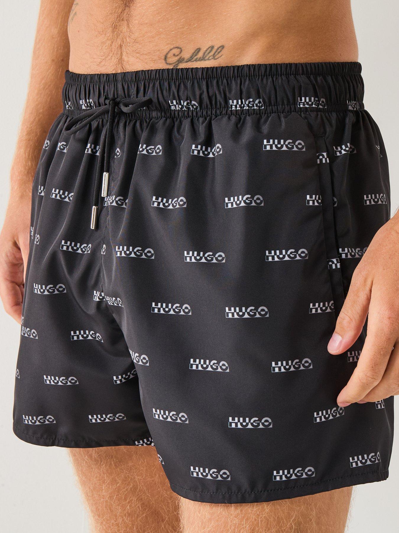 Image 4 of 6 of HUGO Dody Multi Logo Swim Shorts - Black
