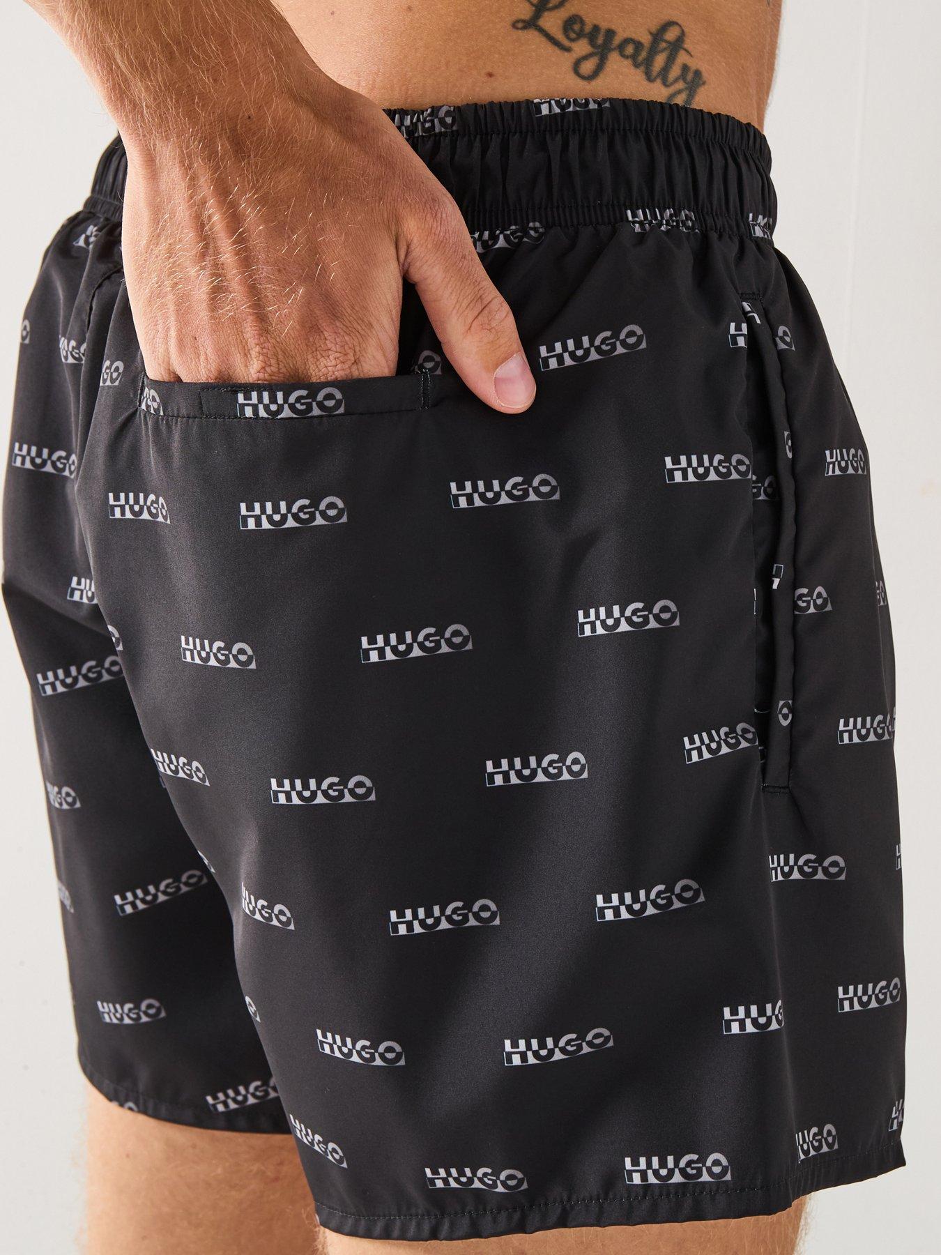 Image 5 of 6 of HUGO Dody Multi Logo Swim Shorts - Black