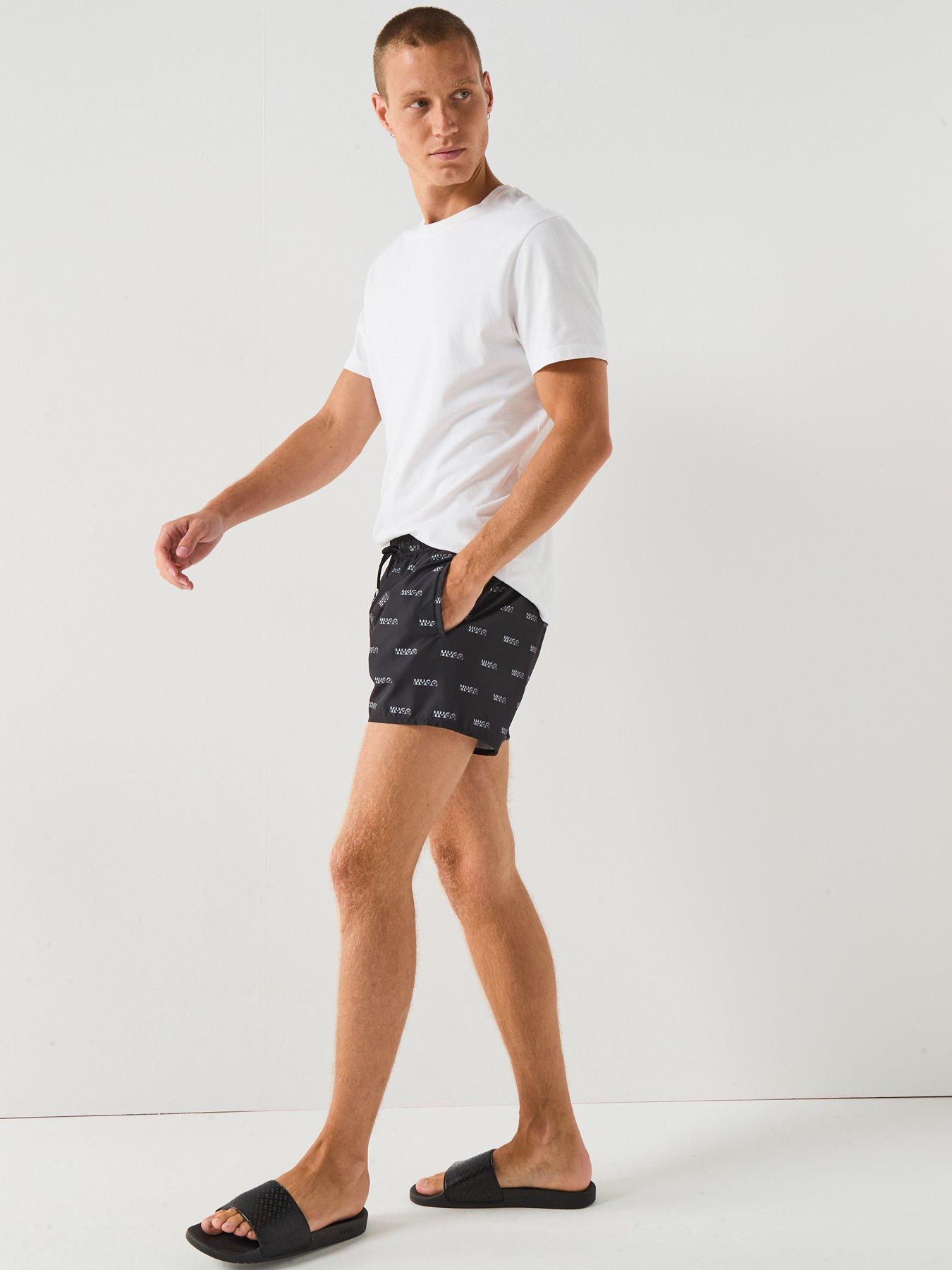 Image 6 of 6 of HUGO Dody Multi Logo Swim Shorts - Black