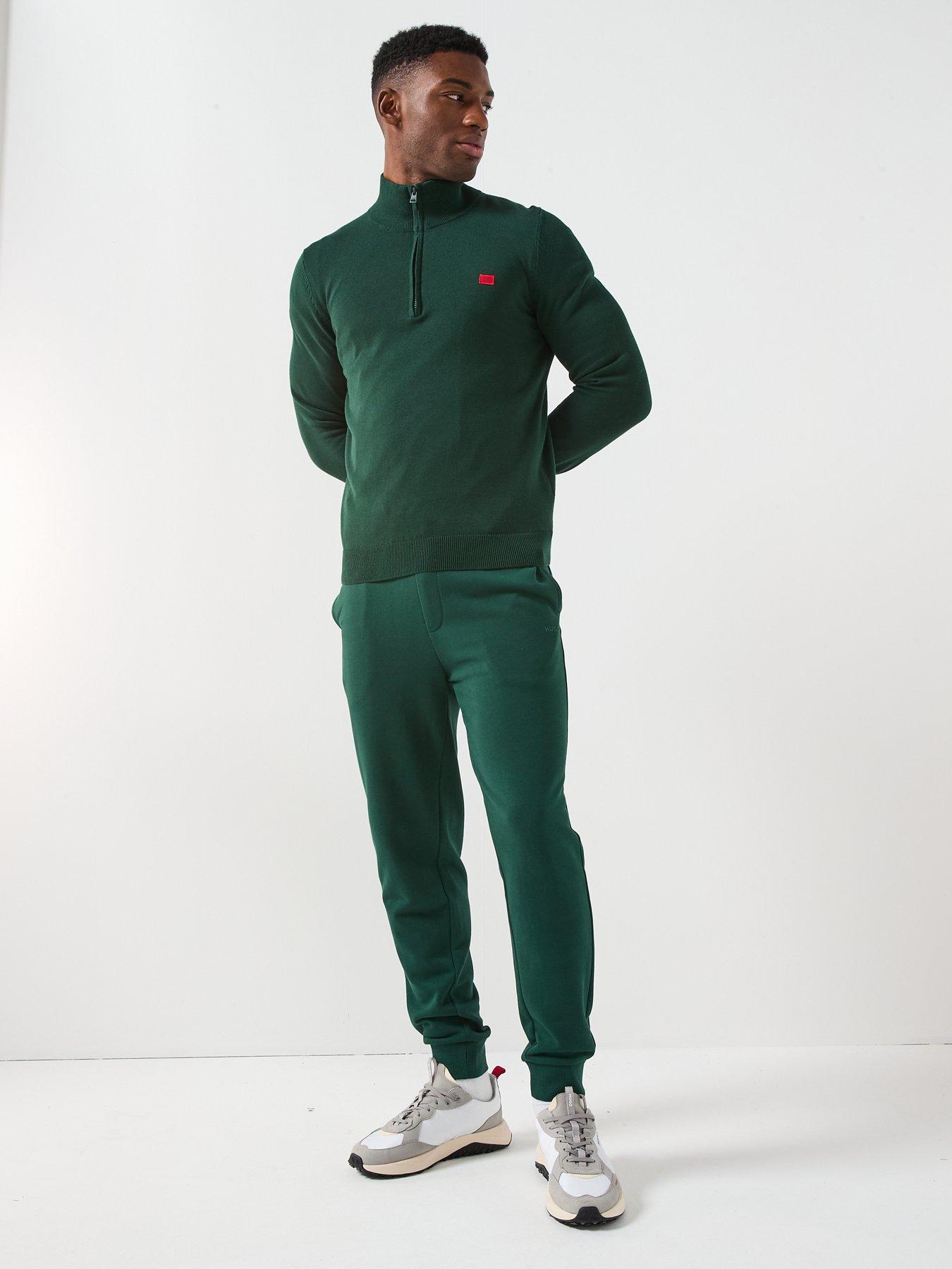 Image 3 of 6 of HUGO San Quintus-C Regular Fit 1/4 Zip Knitted Jumper - Green