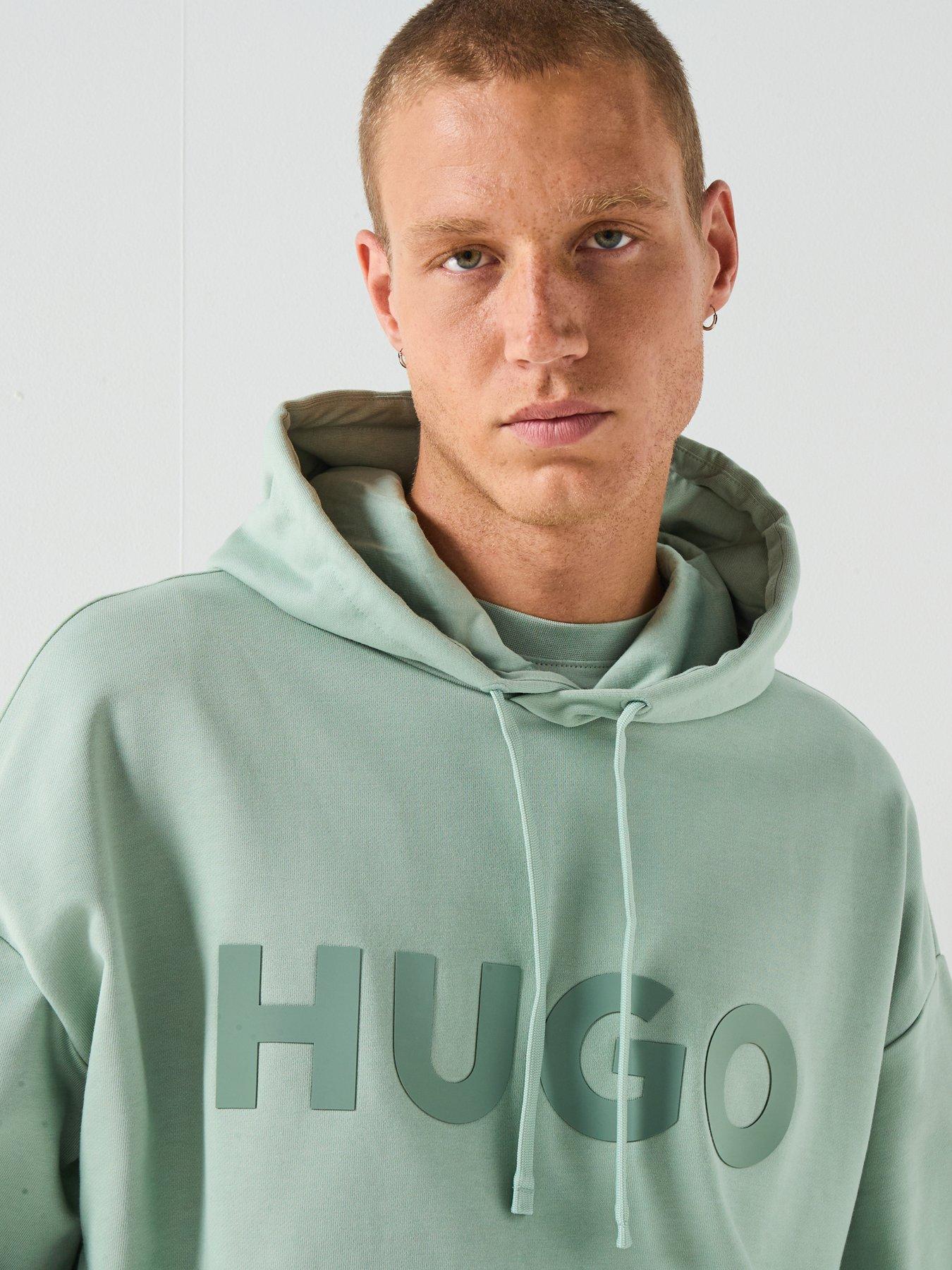 hugo-ditchie-oversized-tonal-logo-hoodie-greenoutfit