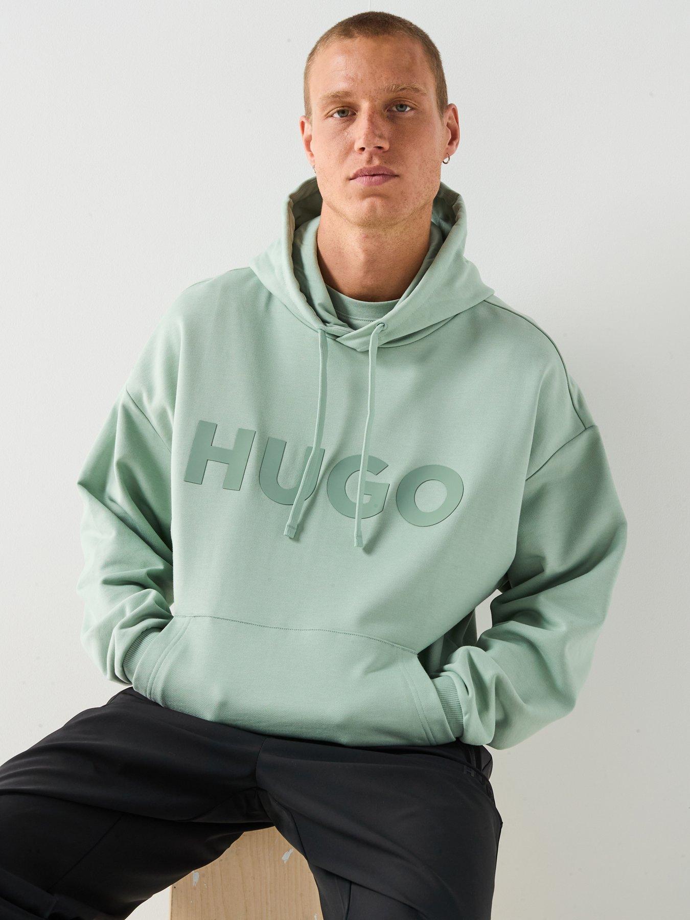 hugo-ditchie-oversized-tonal-logo-hoodie-greendetail