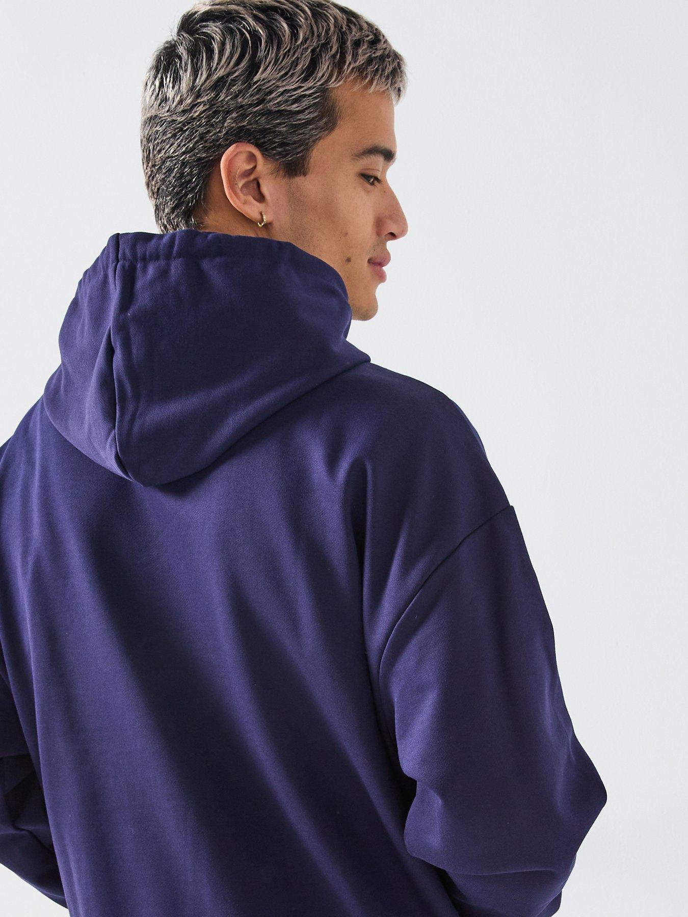 hugo-ditchie-oversized-tonal-logo-hoodie-navydetail
