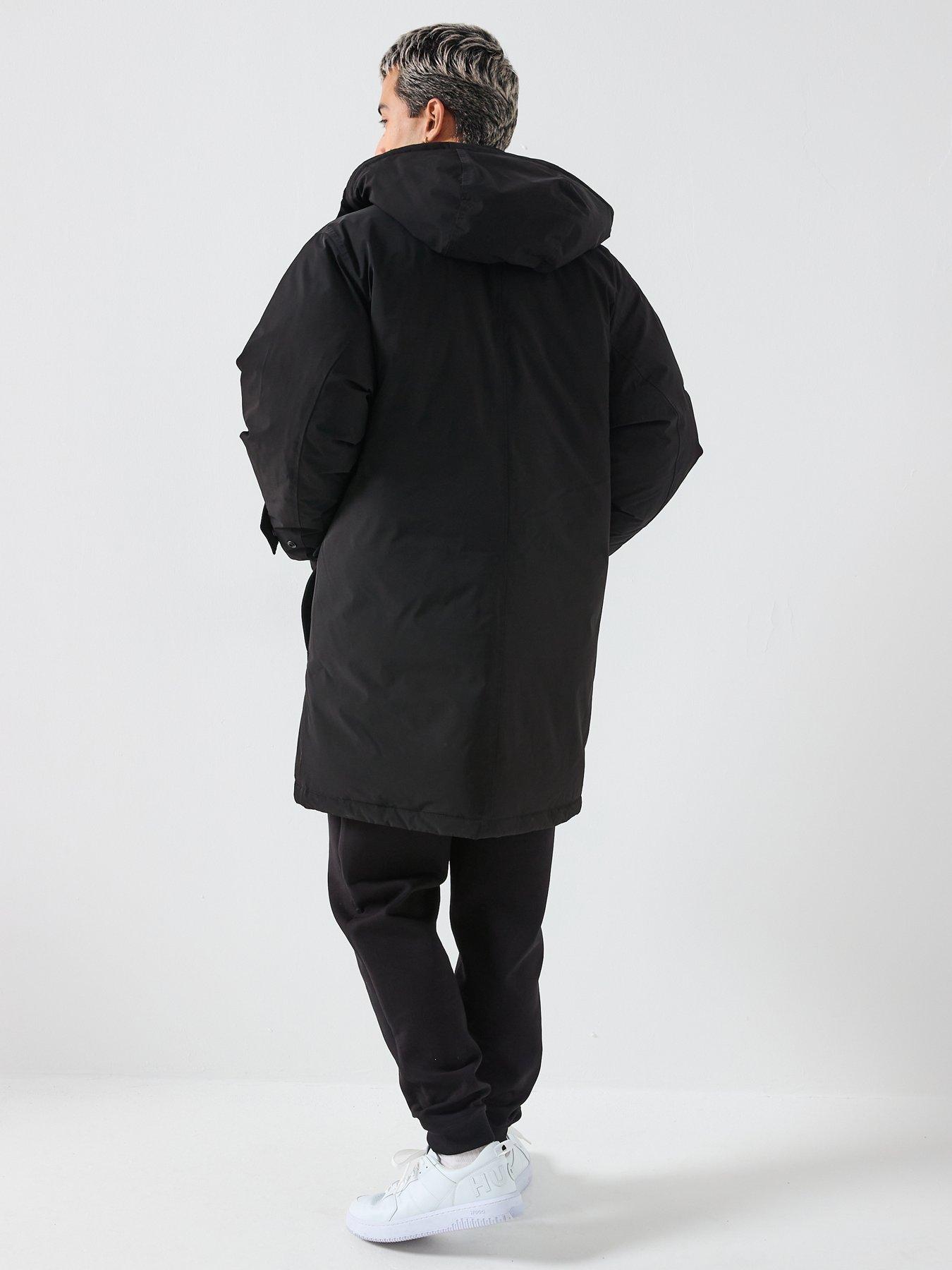 Image 2 of 6 of HUGO Mever2541 Regular Fit Hooded Quilted Coat - Black