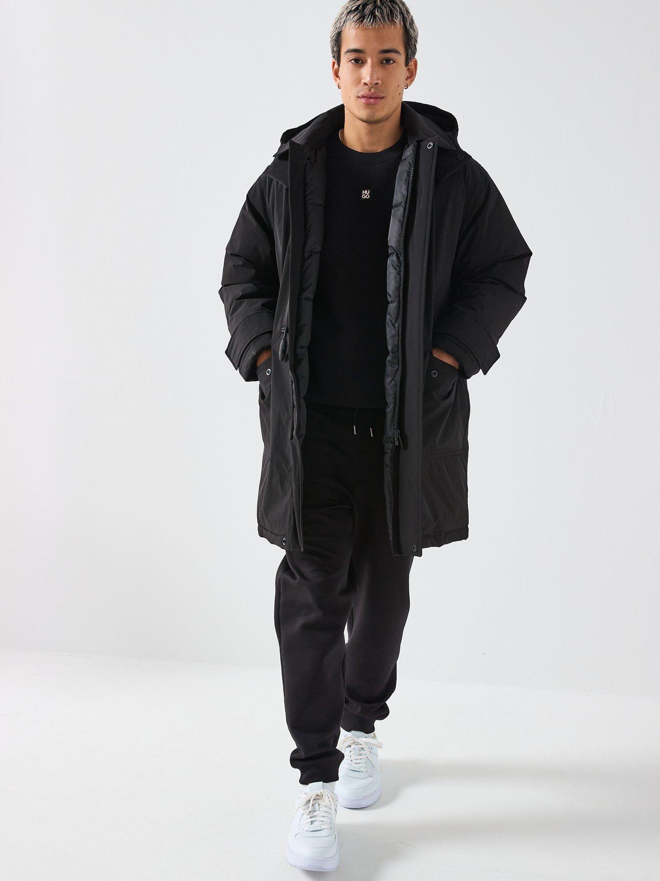 Image 3 of 6 of HUGO Mever2541 Regular Fit Hooded Quilted Coat - Black
