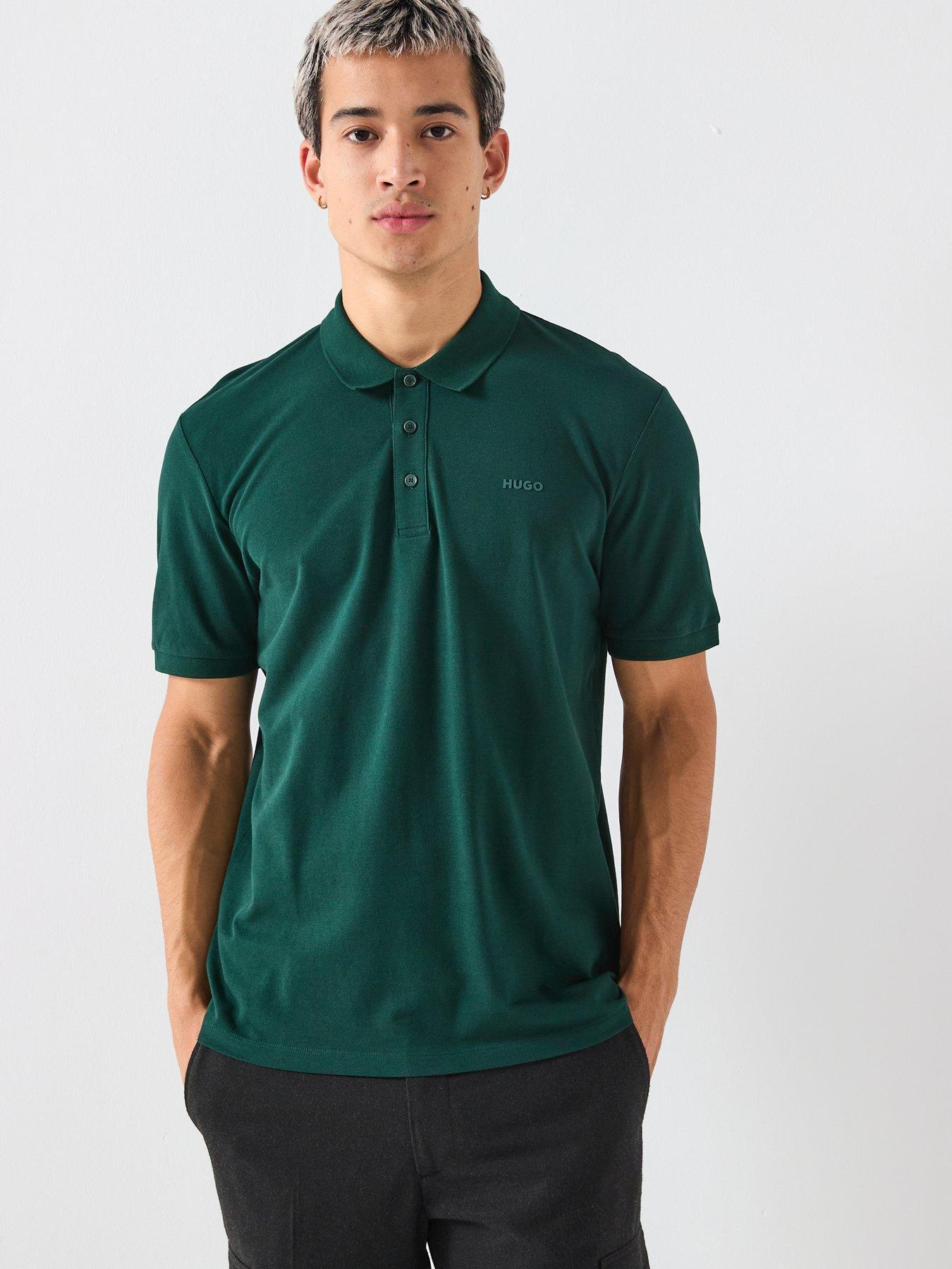 HUGO Donos222 Regular Fit Left Chest Tonal Logo Polo Shirt - Green
