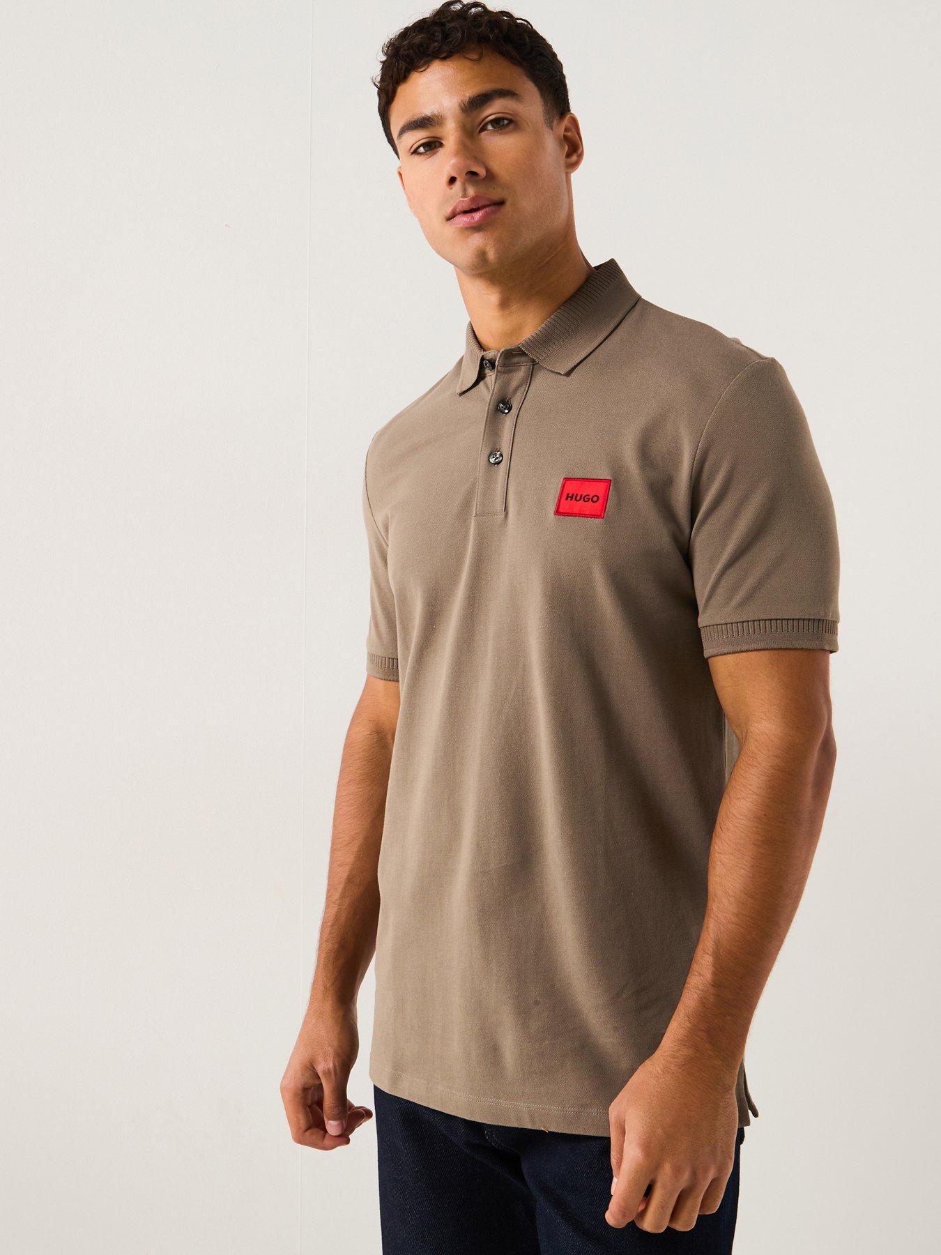 HUGO Dereso222 Slim Fit Box Logo Polo Shirt - Grey