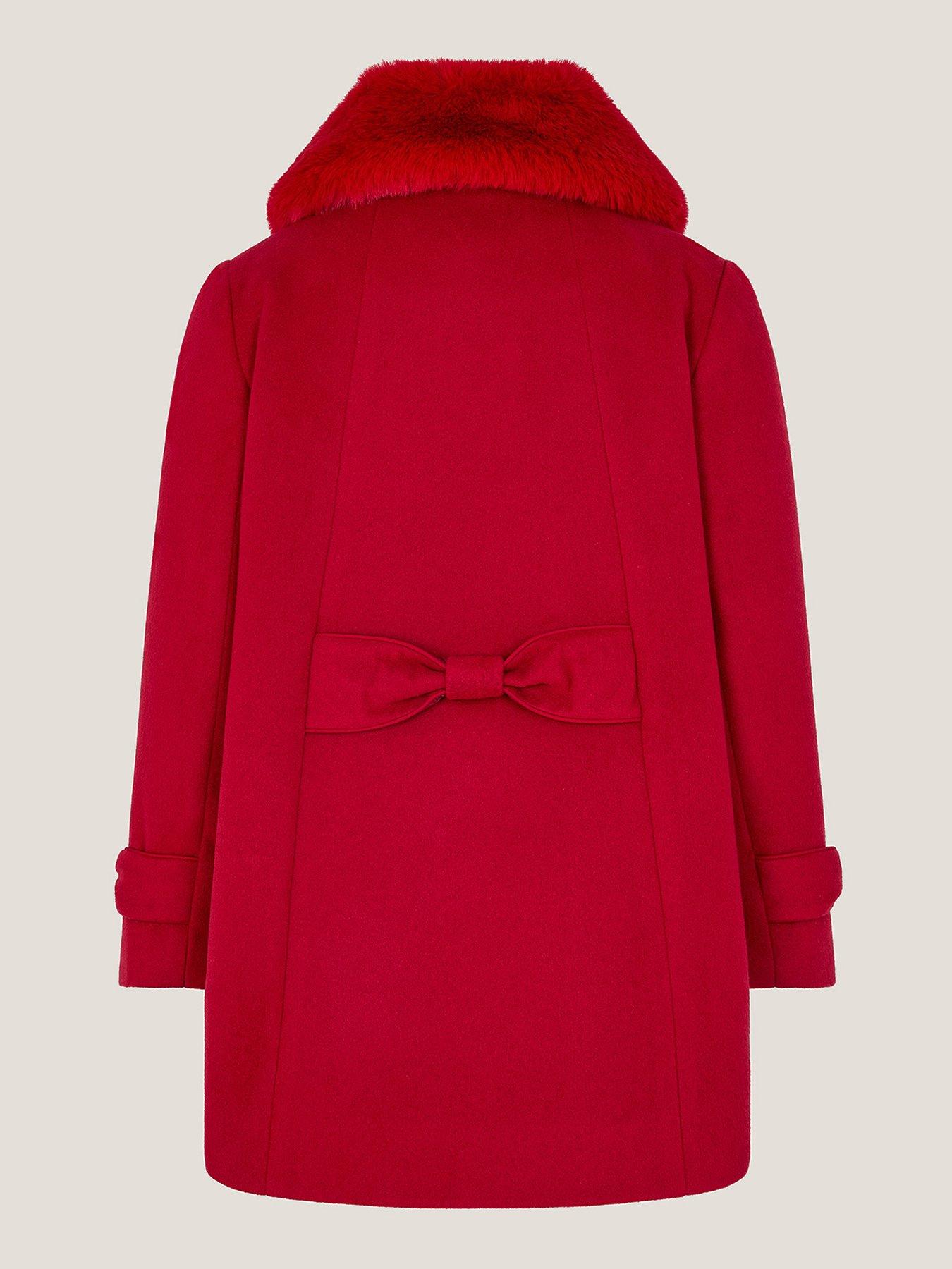 monsoon-girls-bow-fur-swing-coat-redback