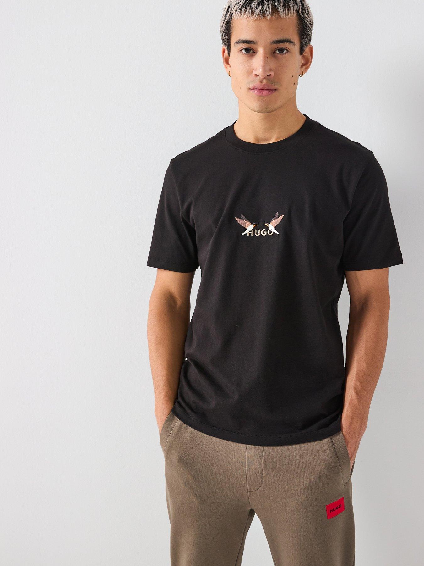 hugo-dugolini-regular-fit-t-shirt-embroidered-blackfront