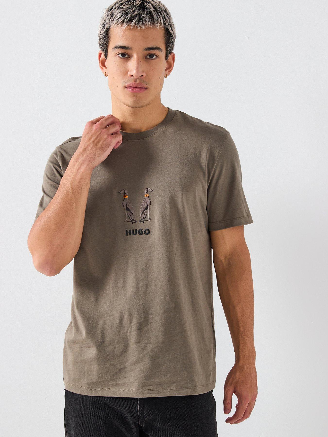 Image 1 of 4 of HUGO Dugolini Regular Fit T-Shirt - Grey