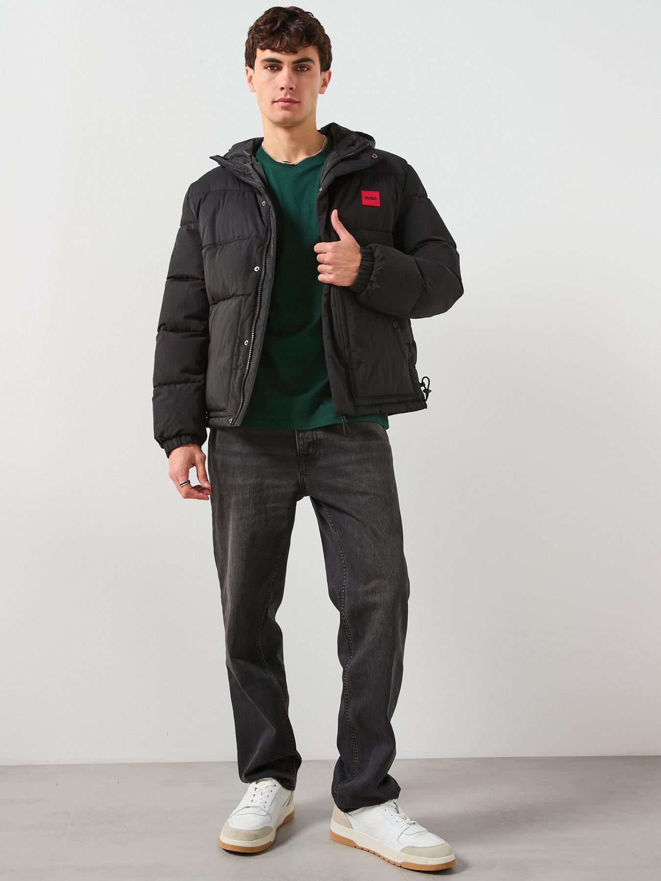 Image 3 of 6 of HUGO Baro2541 Regular Fit Box Logo Padded Jacket - Black