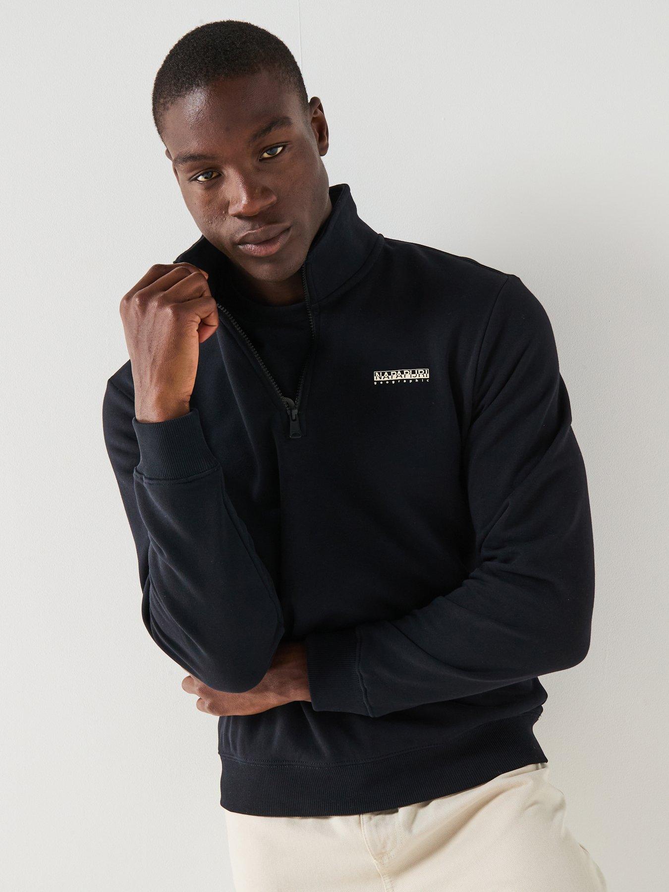 napapijri-mens-small-box-logo-sweatshirt-blackfront