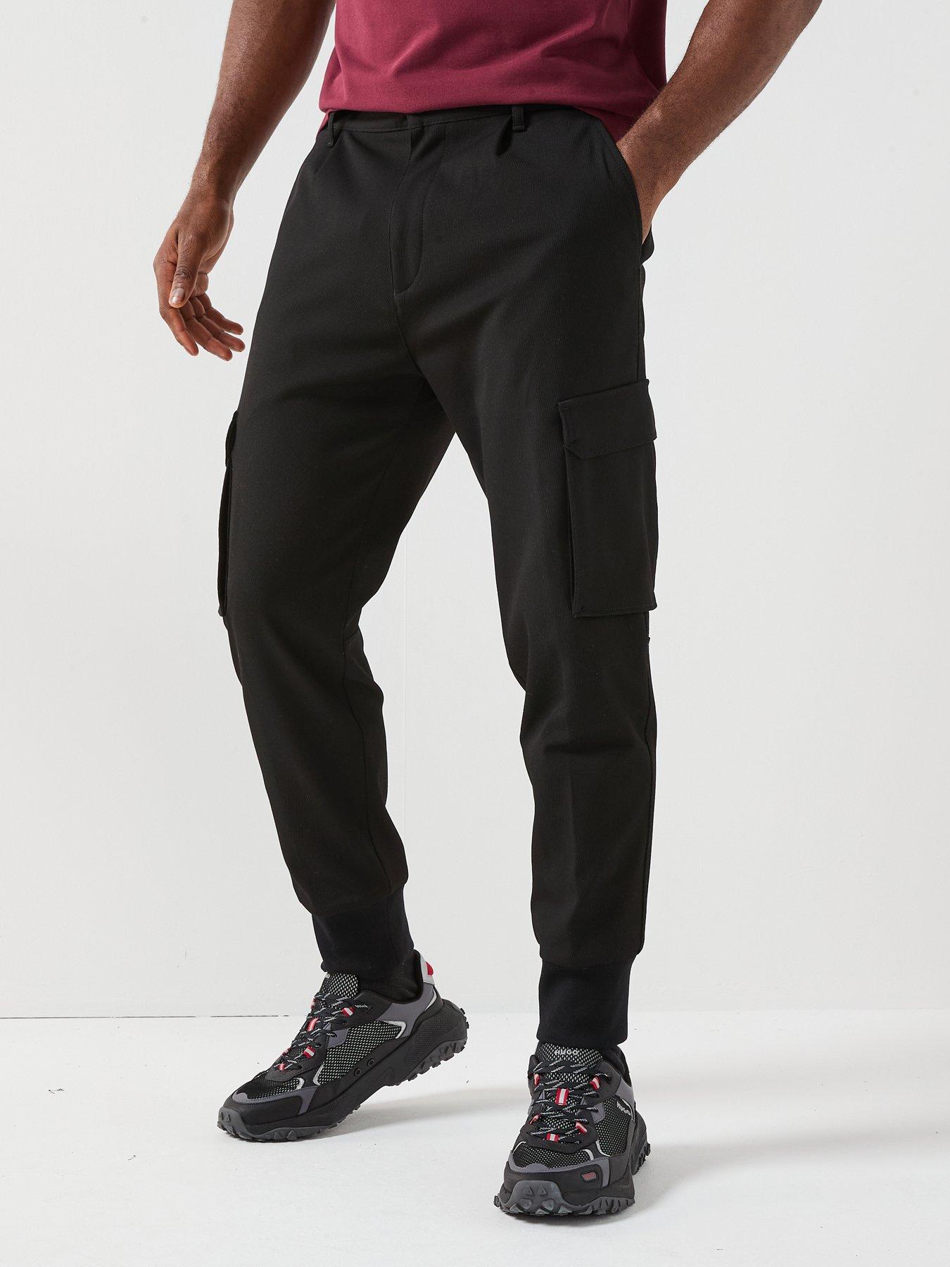 hugo-glavin241-cuffed-cargo-pants-black